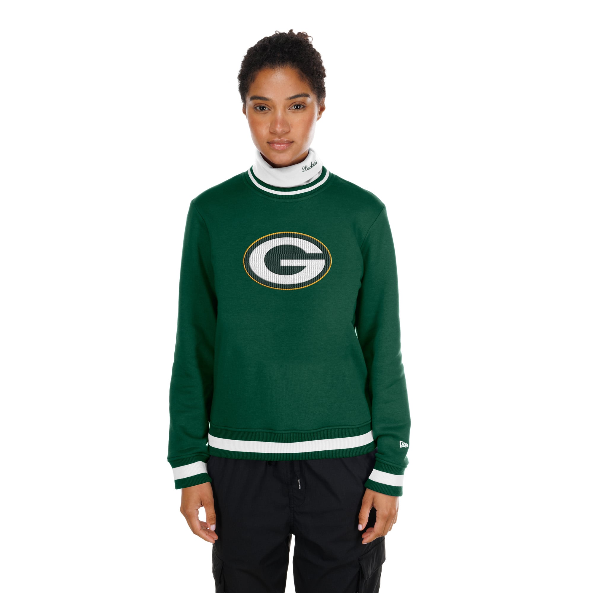 Pull à col roulé New Era Sport Classics vert foncé pour femme, Green Bay Packers, de la marque Era.