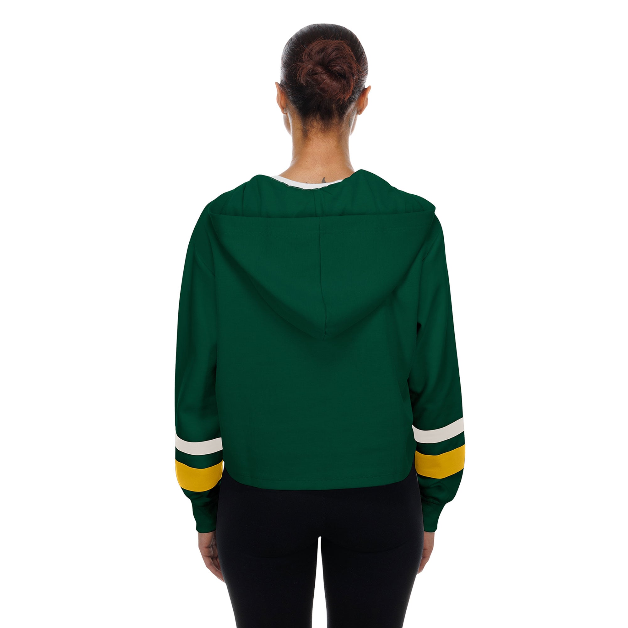 Sweat à capuche rétro lacets vert foncé New Era pour femme, Green Bay Packers