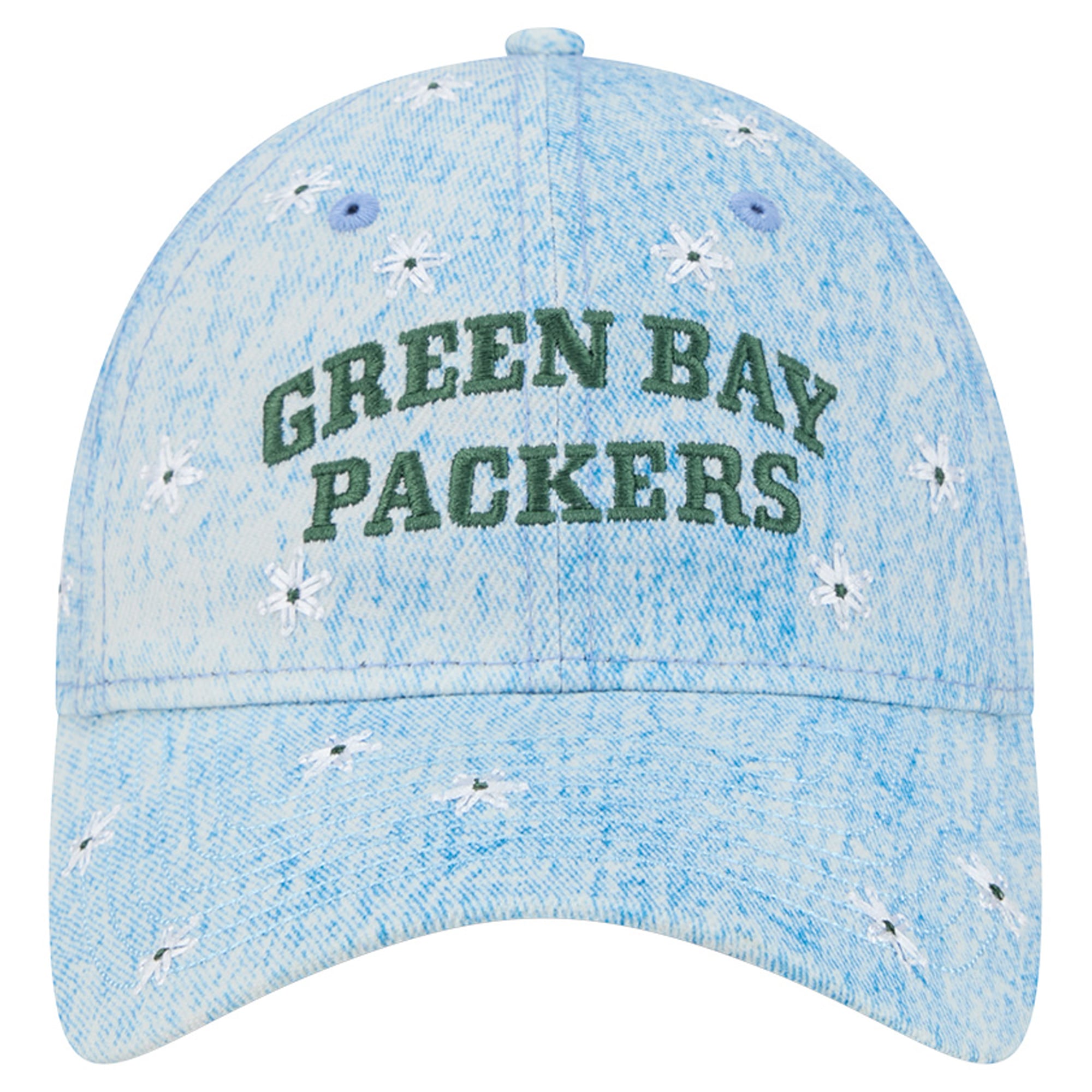 Women's New Era Denim Green Bay Packers Daisy 9TWENTY Adjustable Hat