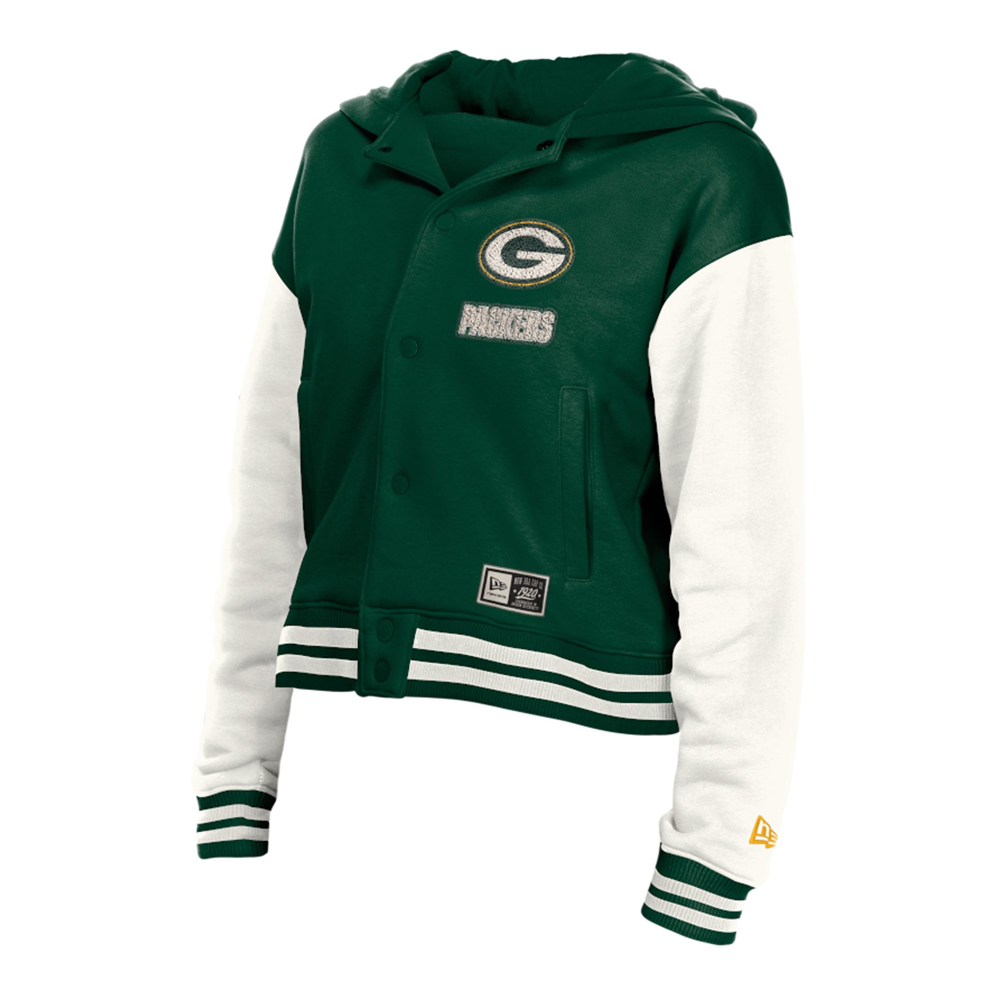 Women's New Era Green Bay Packers Throwback Full-Snap Hooded Jacket