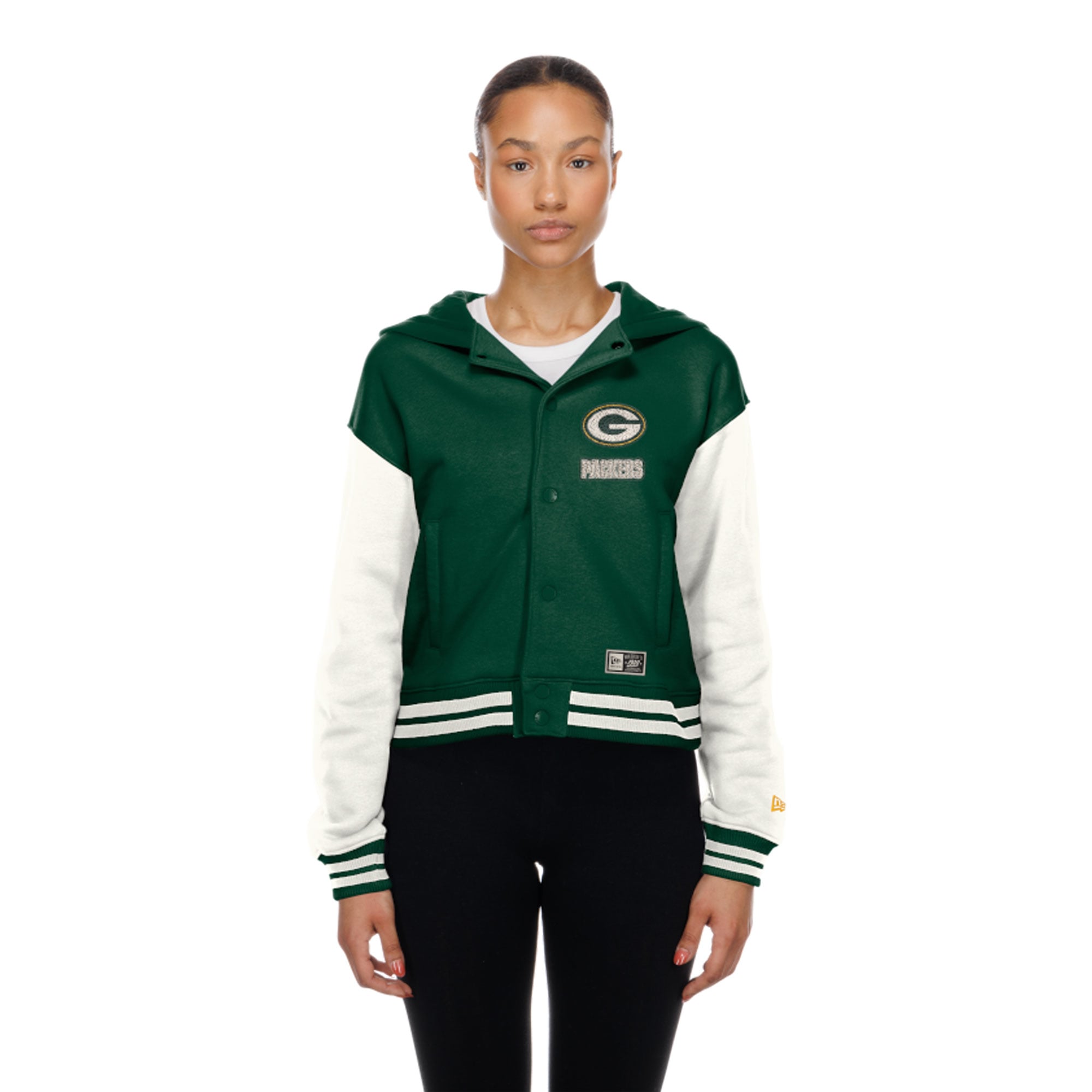 Women's New Era  Green Bay Packers Throwback Full-Snap Hooded Jacket