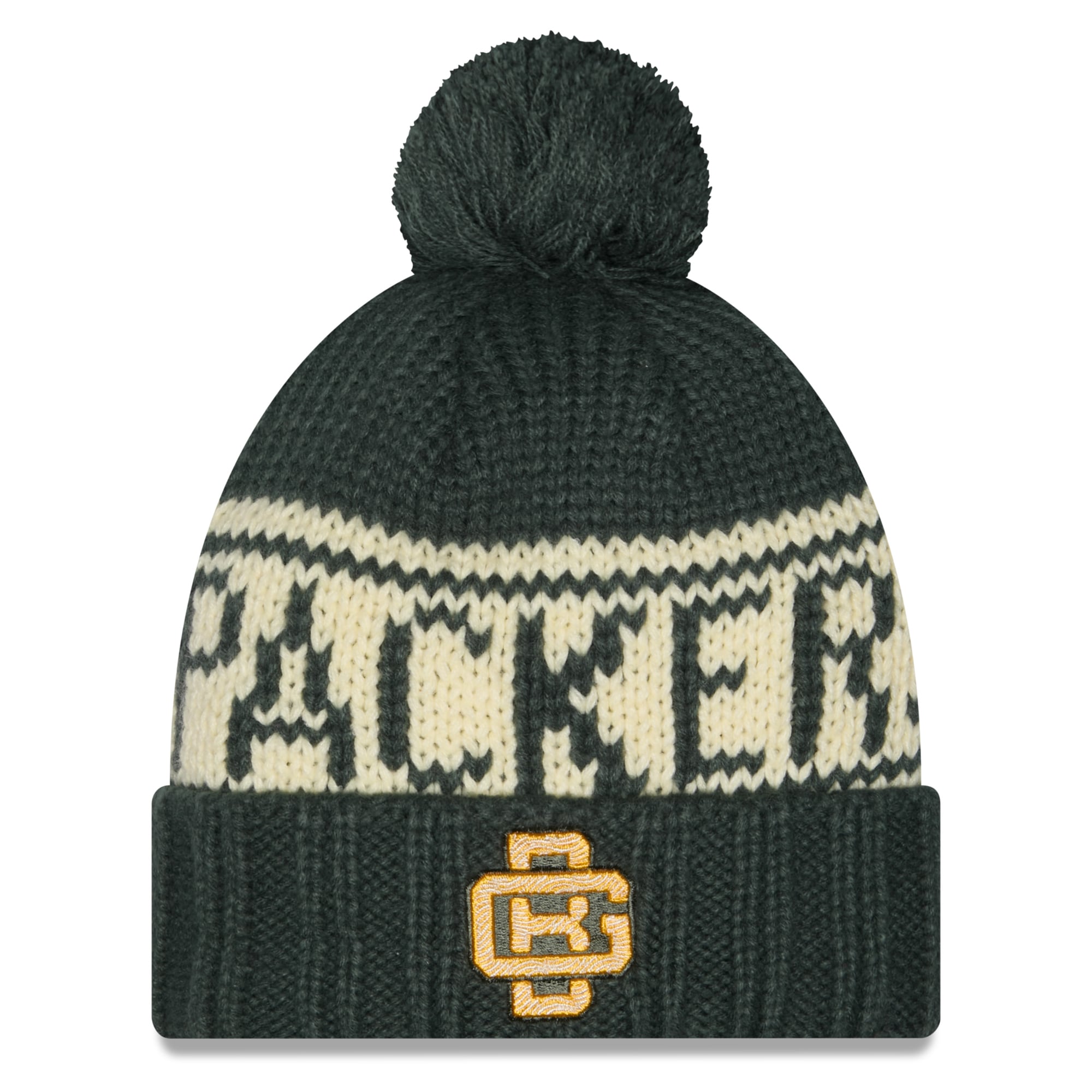Women's New Era Green Green Bay Packers 2026 Rivalries Collection Cuffed Knit Hat with Pom