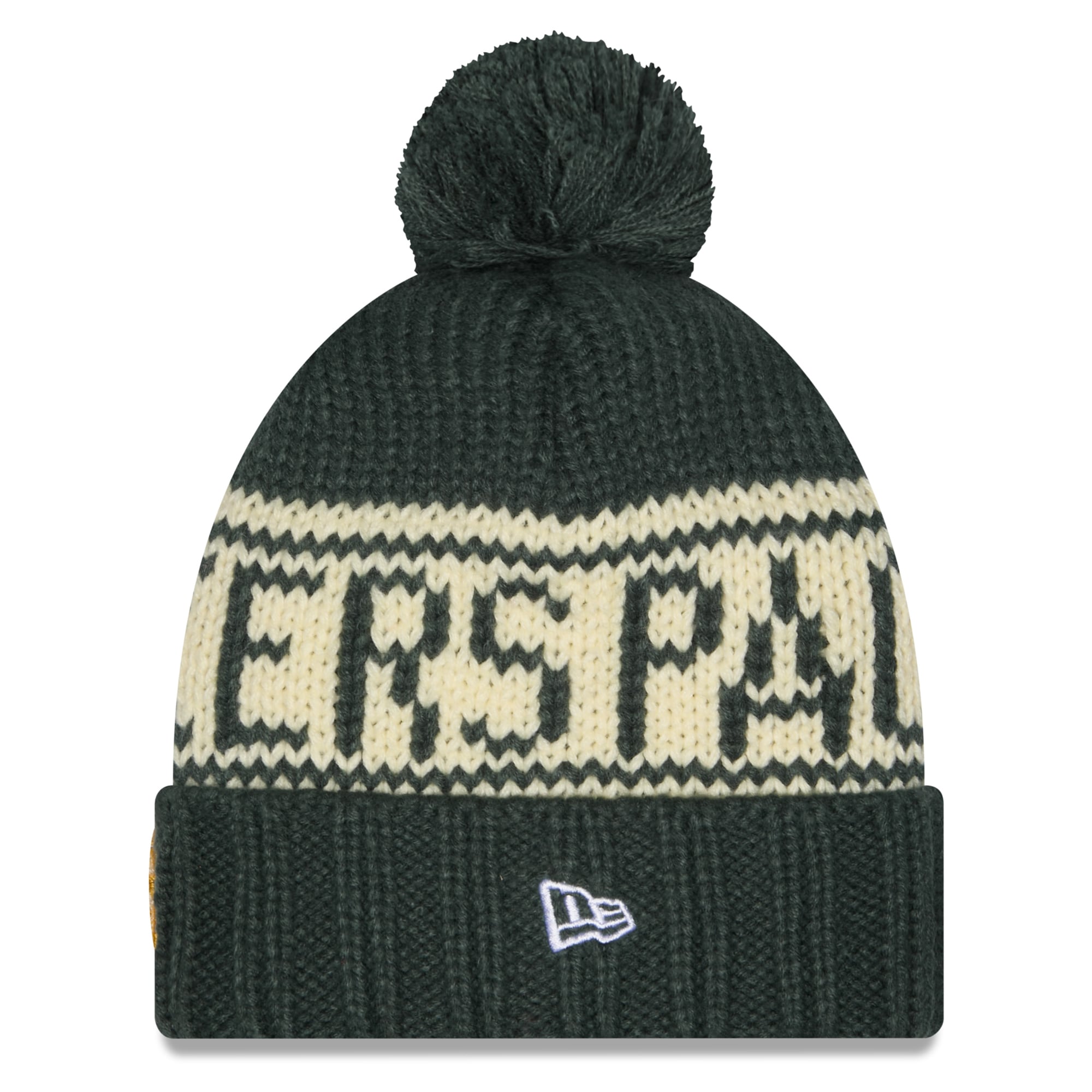 Women's New Era Green Green Bay Packers 2026 Rivalries Collection Cuffed Knit Hat with Pom