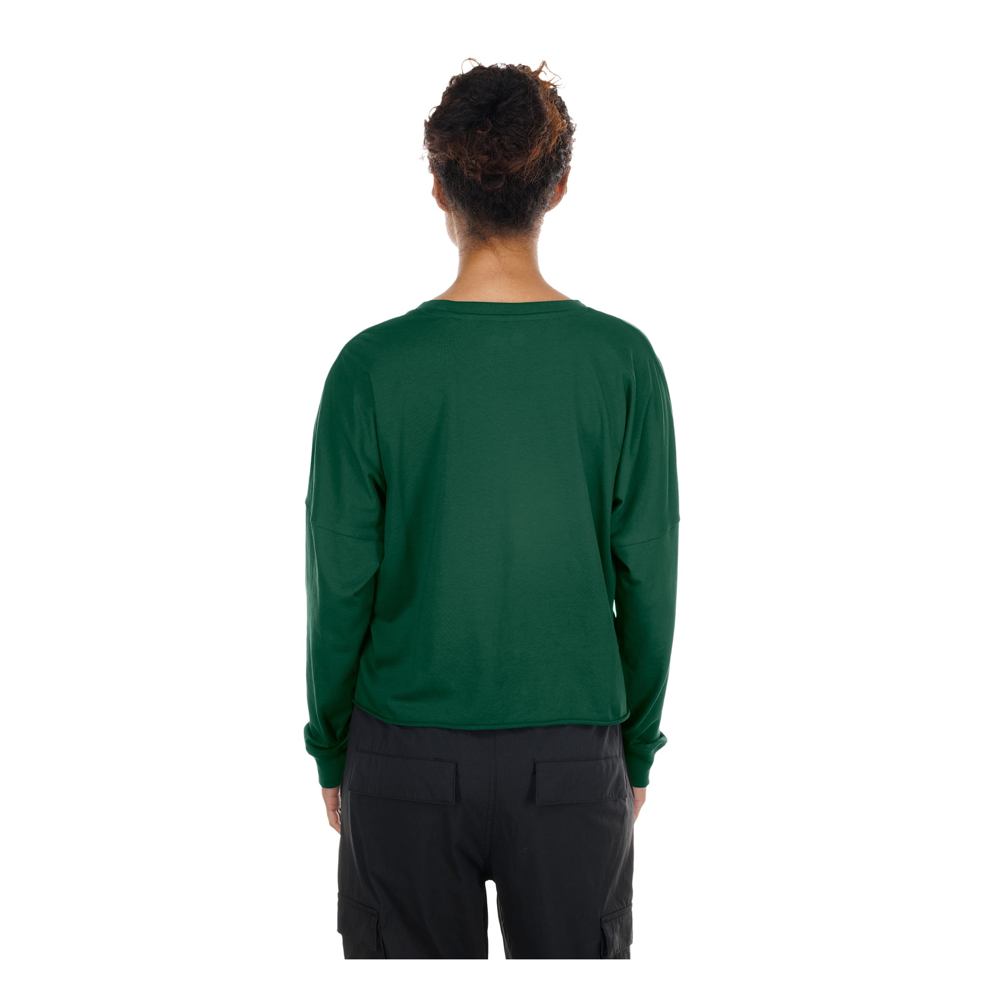 T-shirt court oversize à manches longues New Era Green Bay Packers pour femmes