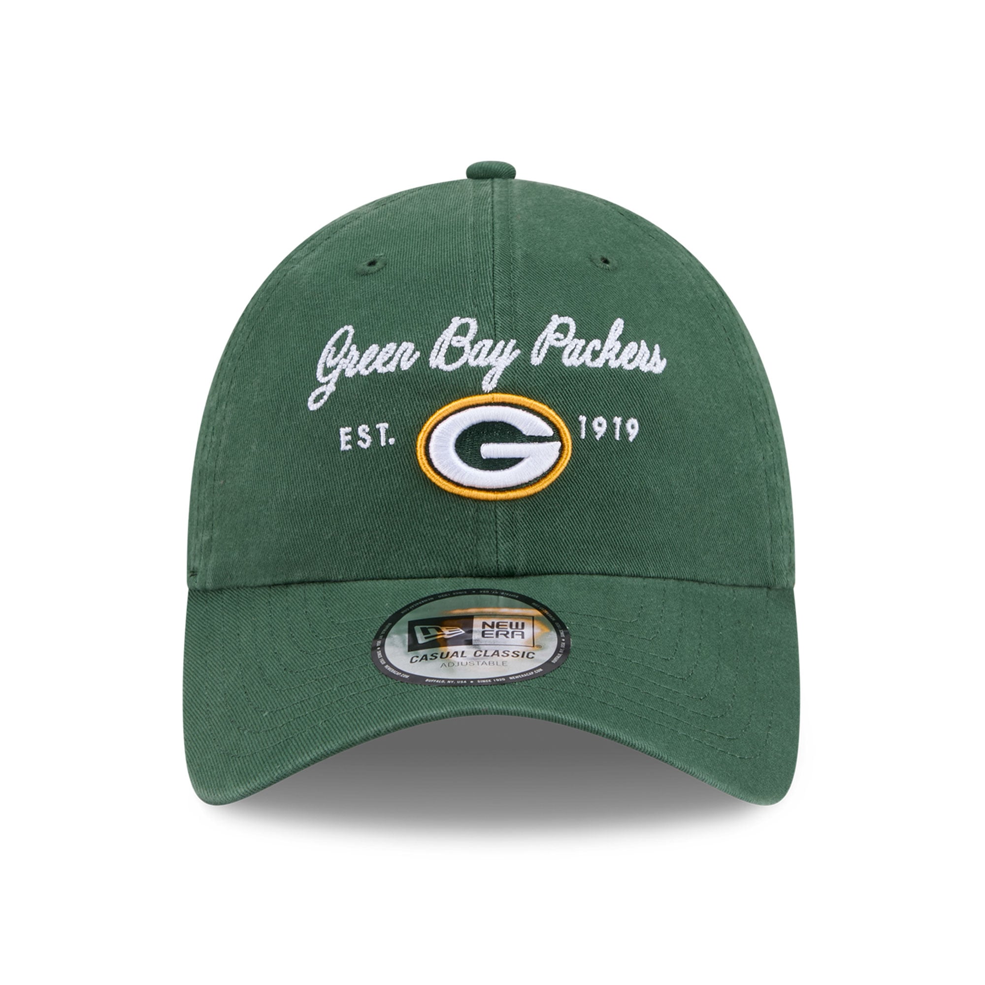Women's New Era Green Green Bay Packers Script Casual Classic Adjustable Hat