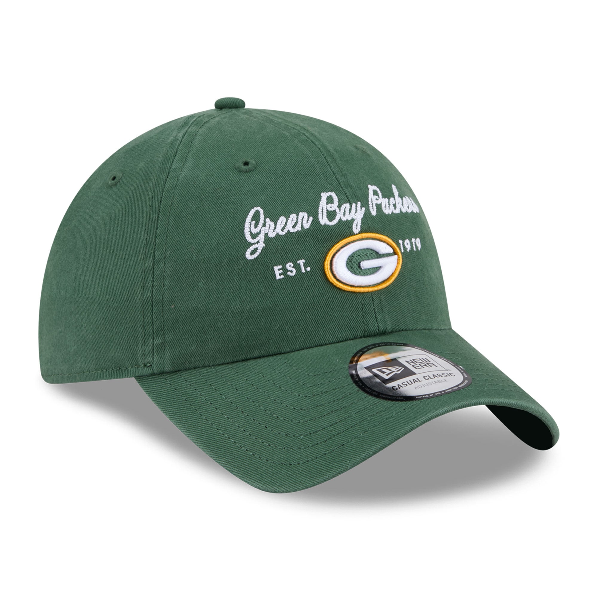 Women's New Era Green Green Bay Packers Script Casual Classic Adjustable Hat