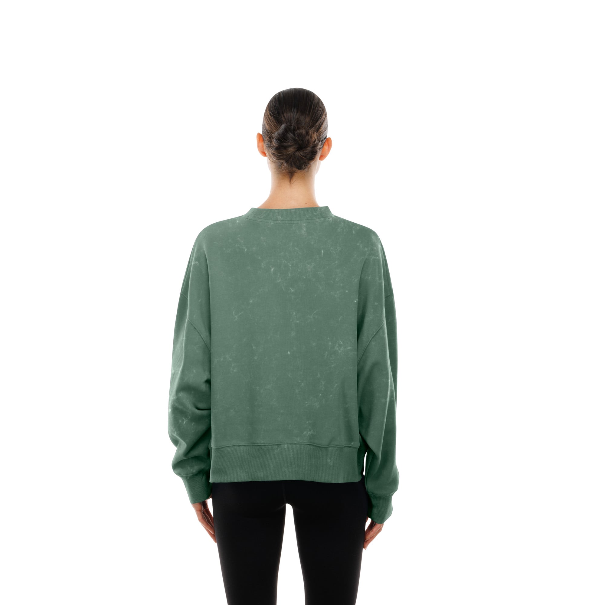 Sweat-shirt à col rond en molleton délavé vert Green Bay Packers pour femme, style rétro, New Era.