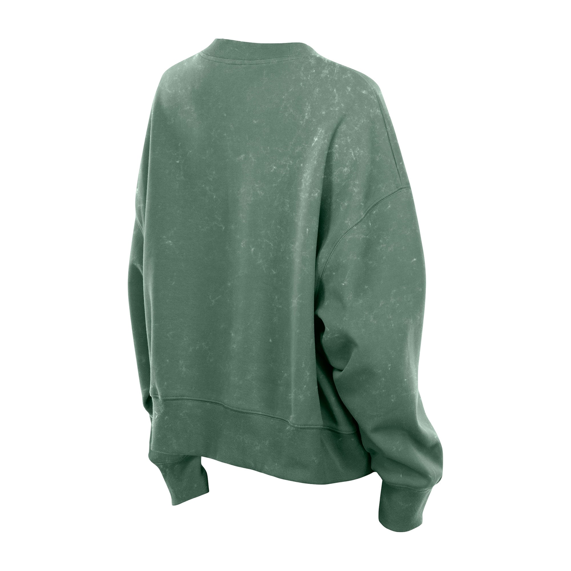 Sweat-shirt à col rond en molleton délavé vert Green Bay Packers pour femme, style rétro, New Era.