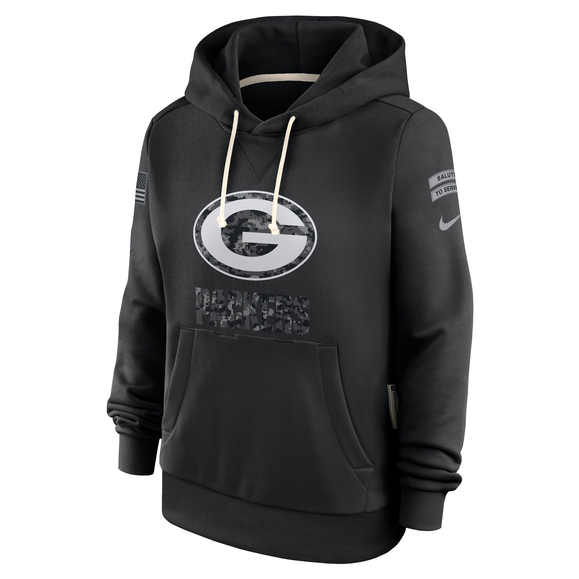 Sweat à capuche Nike Green Bay Packers 2026 Salute to Service Sideline Dri-FIT noir pour femme