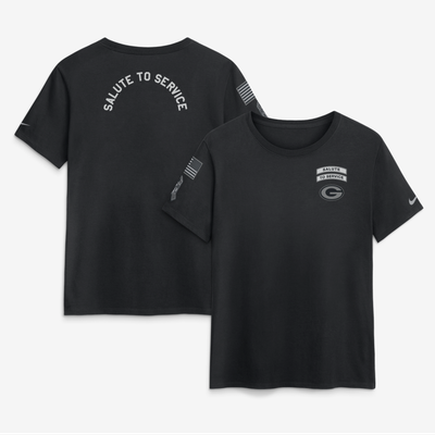  Green Bay Packers Nike Women's 2026 Salute to Service T-Shirt - Black