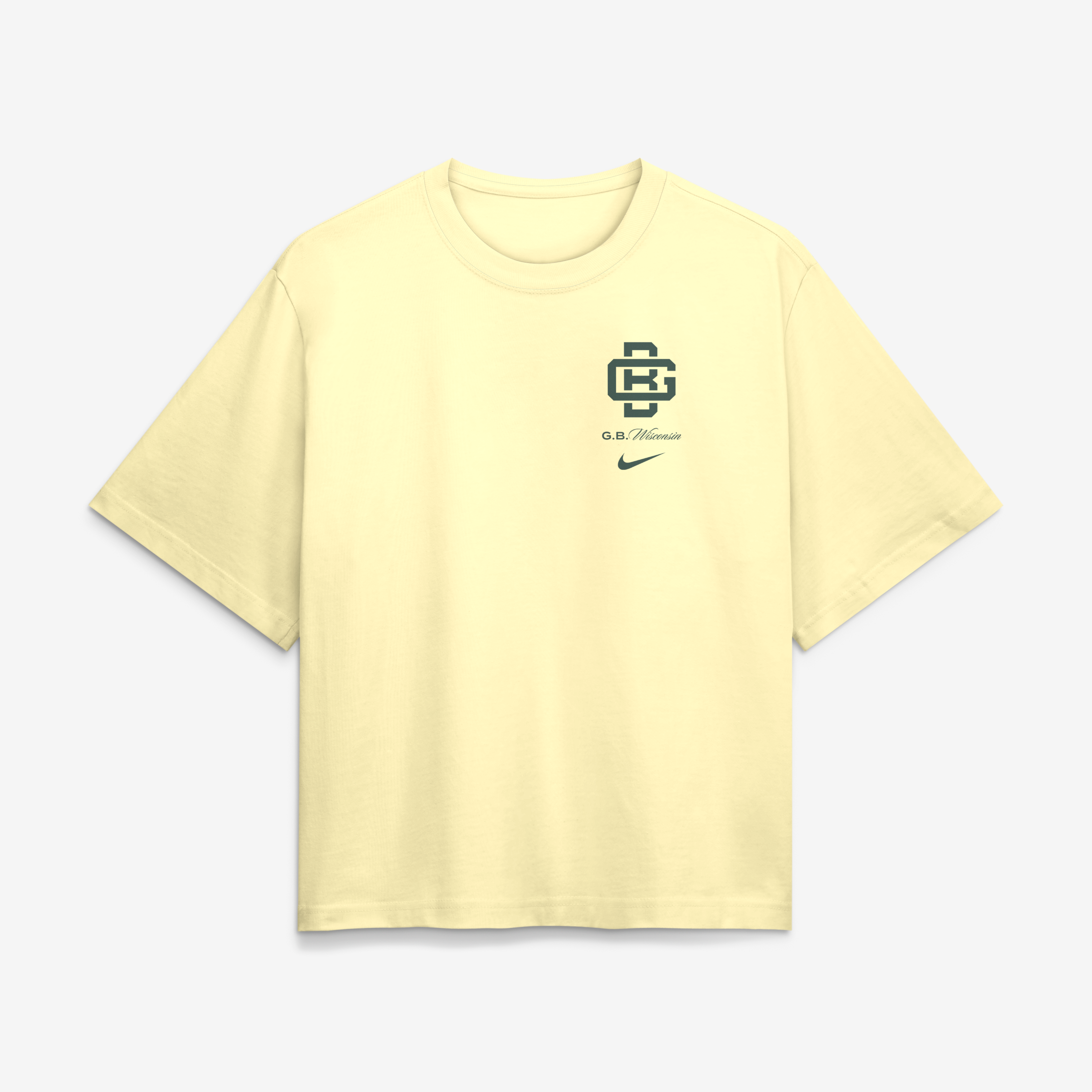 Women's Nike  Cream Green Bay Packers 2026 Rivalries Collection Boxy T-Shirt