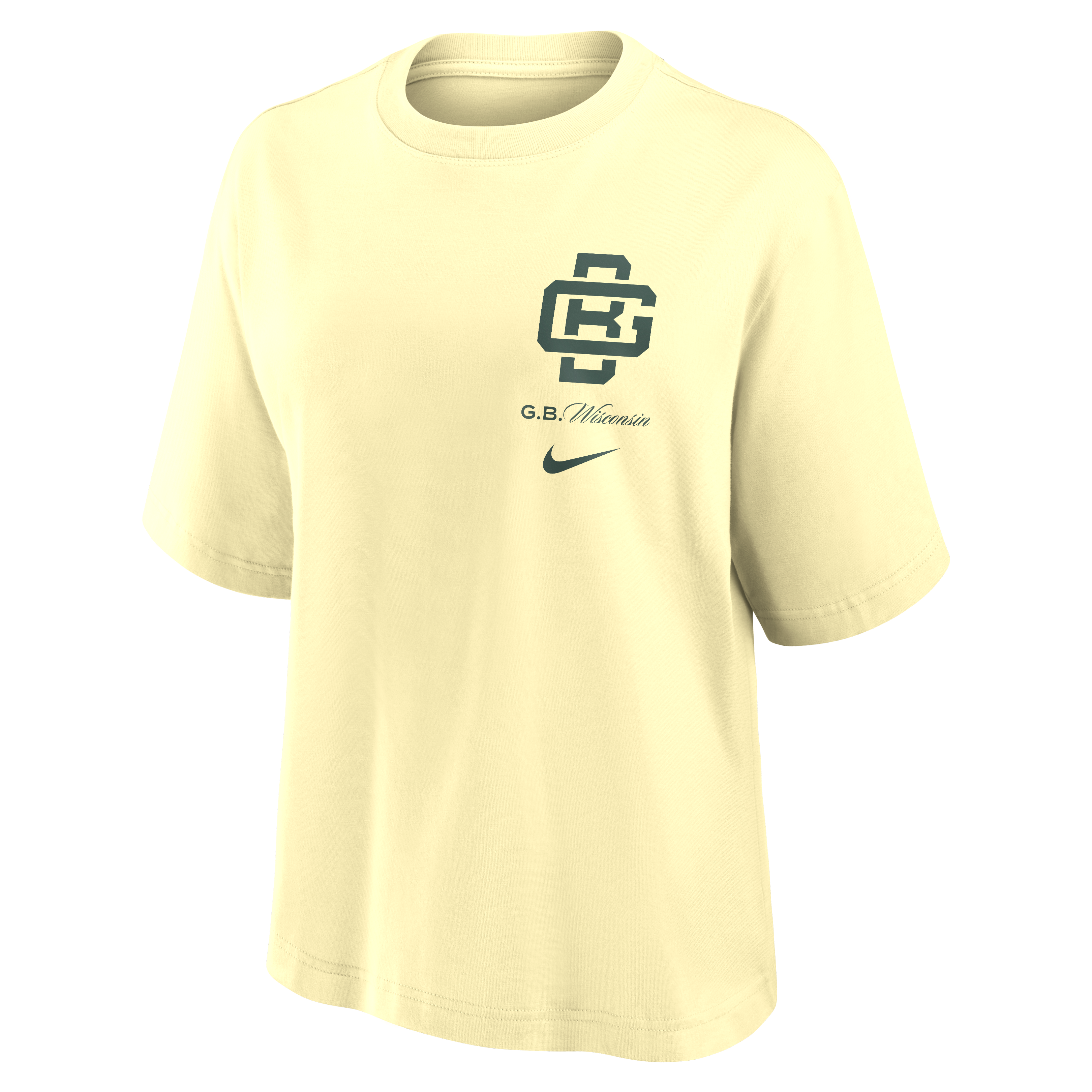 Women's Nike  Cream Green Bay Packers 2026 Rivalries Collection Boxy T-Shirt
