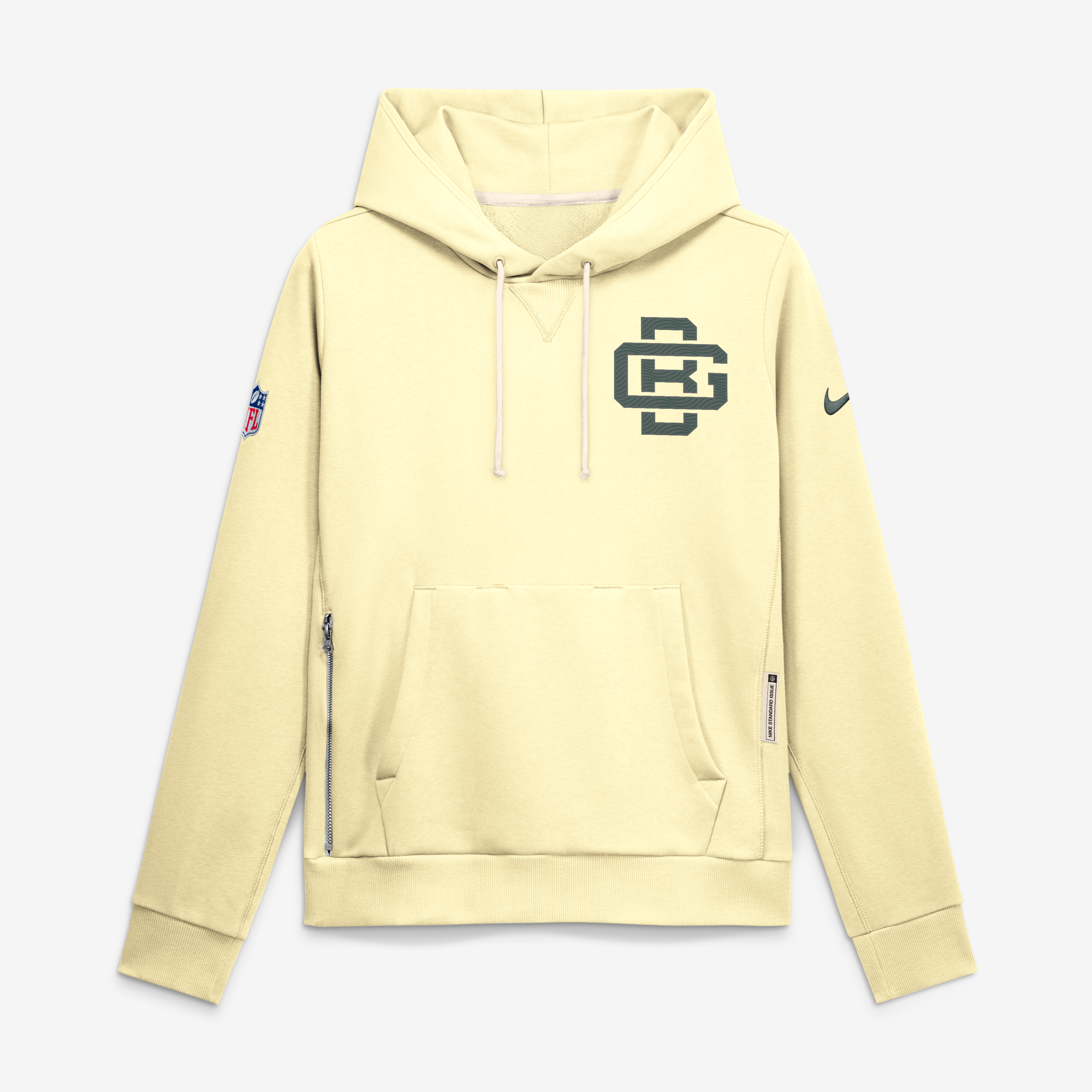 Women's Nike Cream Green Bay Packers 2026 Rivalries Collection Standard Issue Sideline Pullover Hoodie