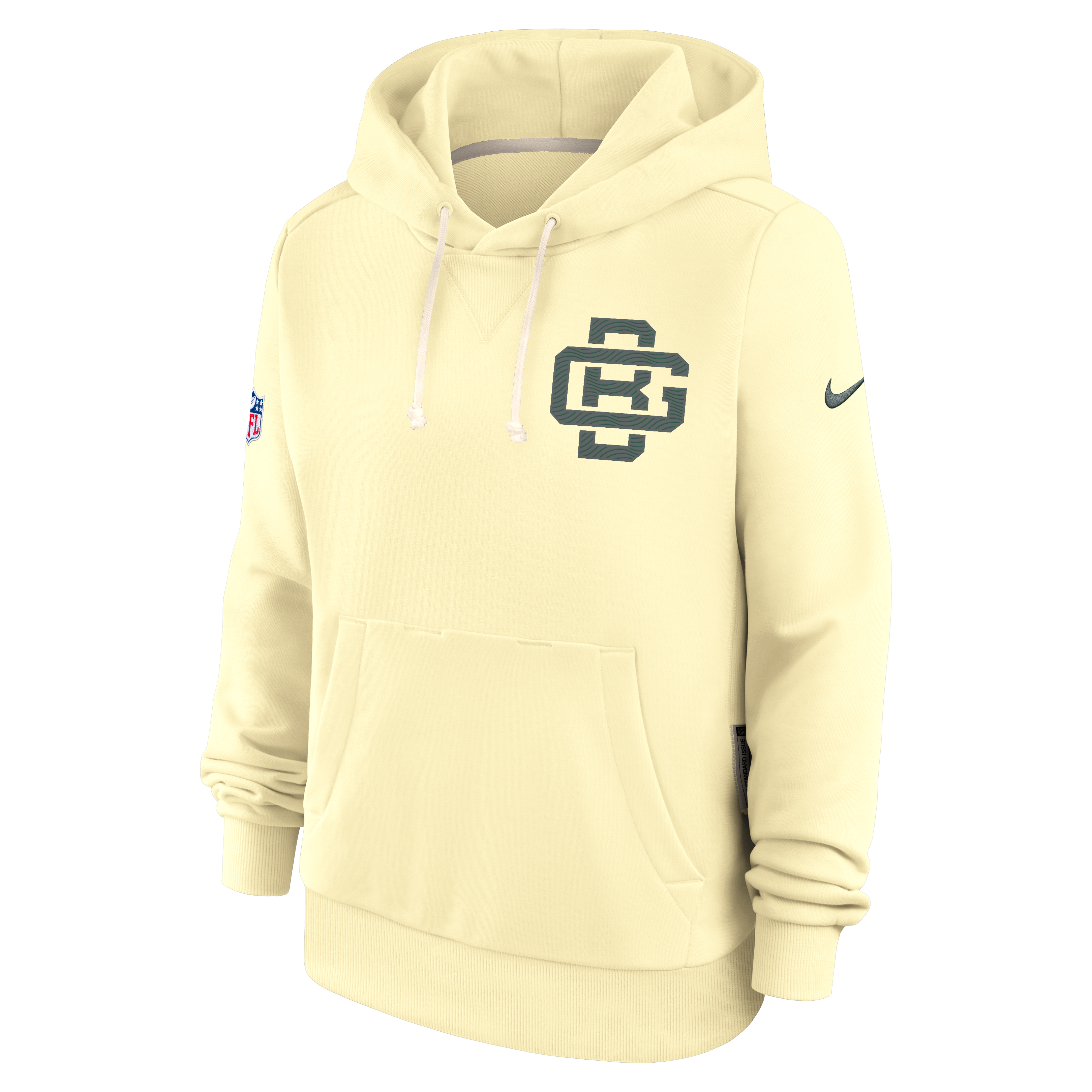 Women's Nike Cream Green Bay Packers 2026 Rivalries Collection Standard Issue Sideline Pullover Hoodie