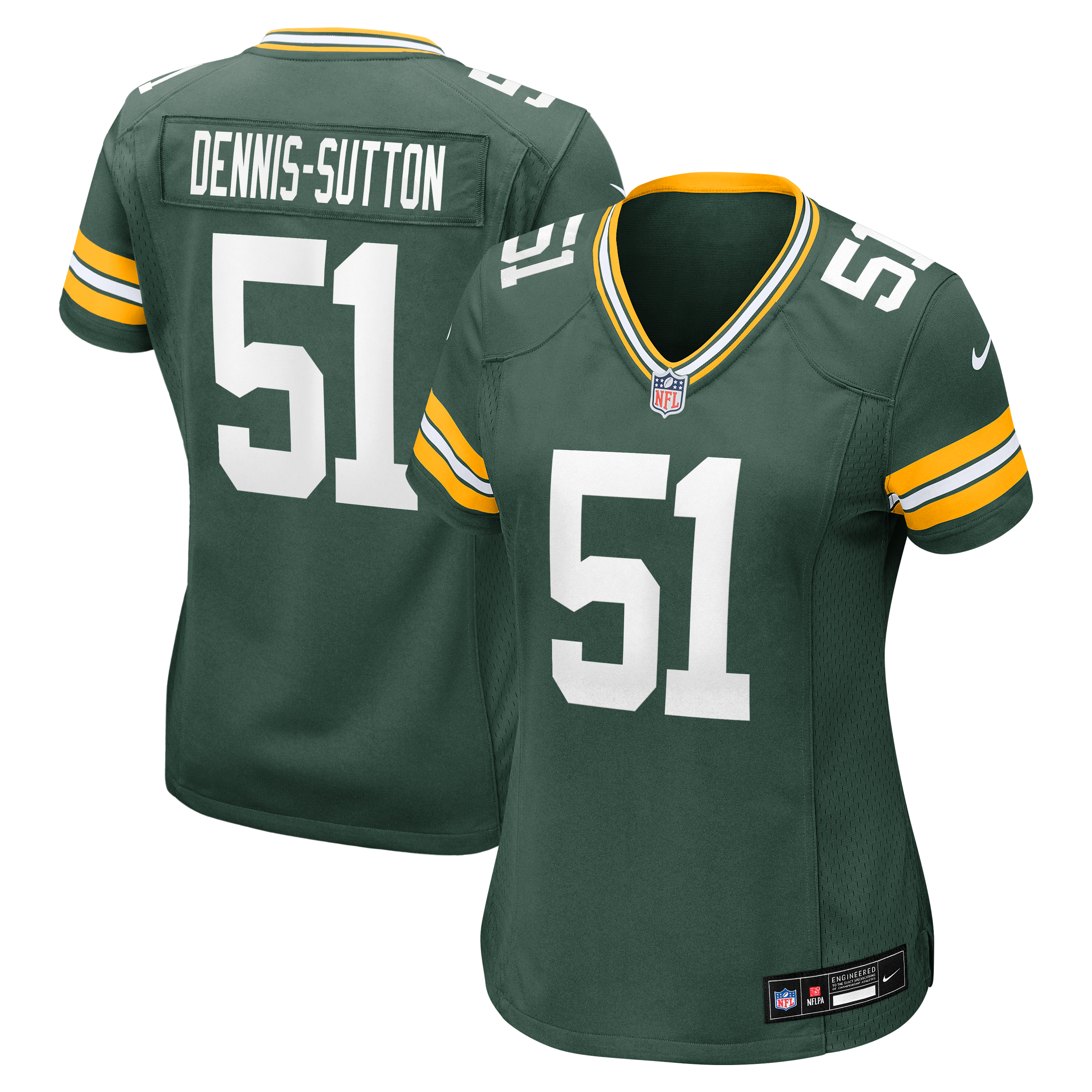 Women's Nike Dani Dennis-Sutton Green Bay Packers Team Game Jersey