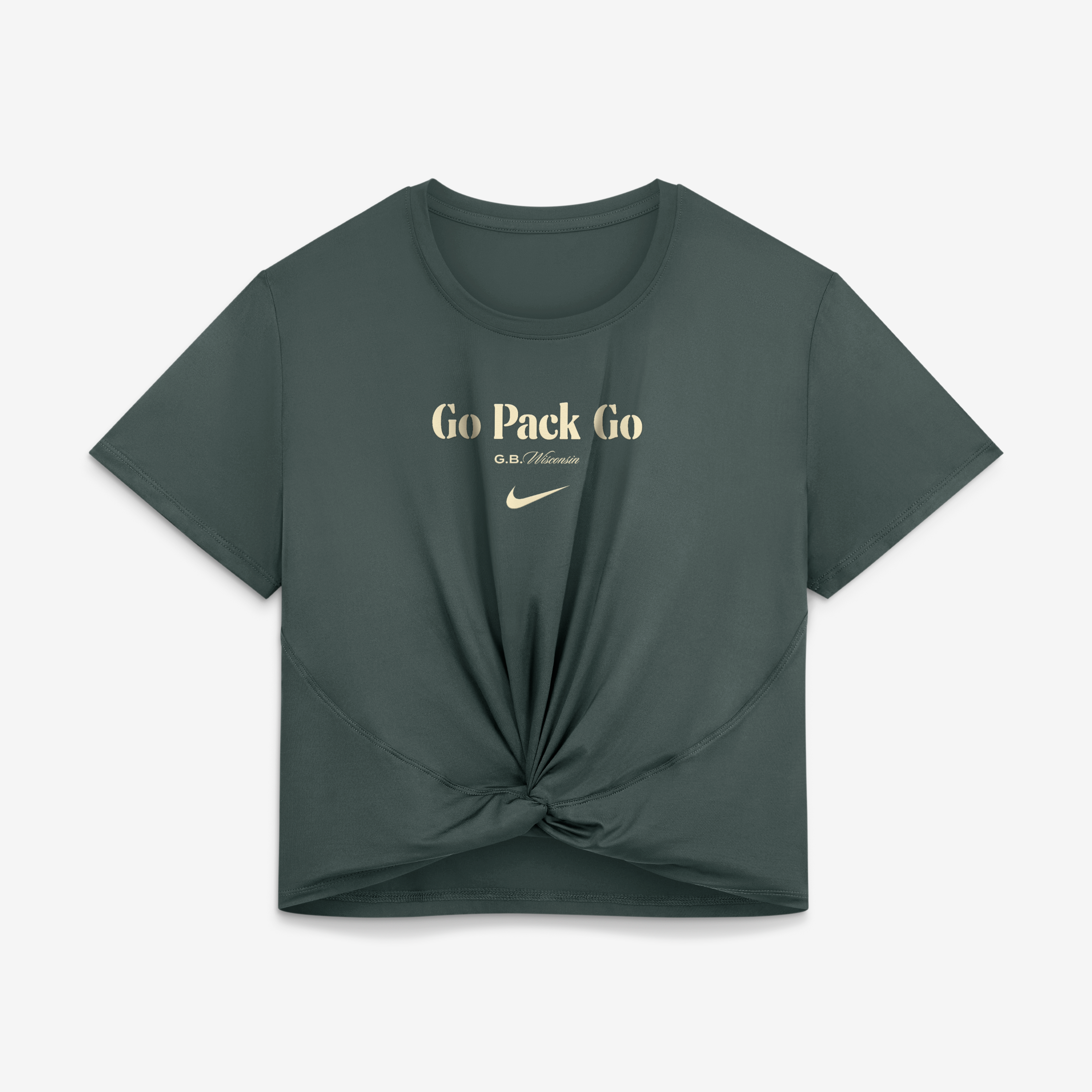 Women's Nike Green Bay Packers 2026 Rivalries Collection Classic Twist Cropped T-Shirt