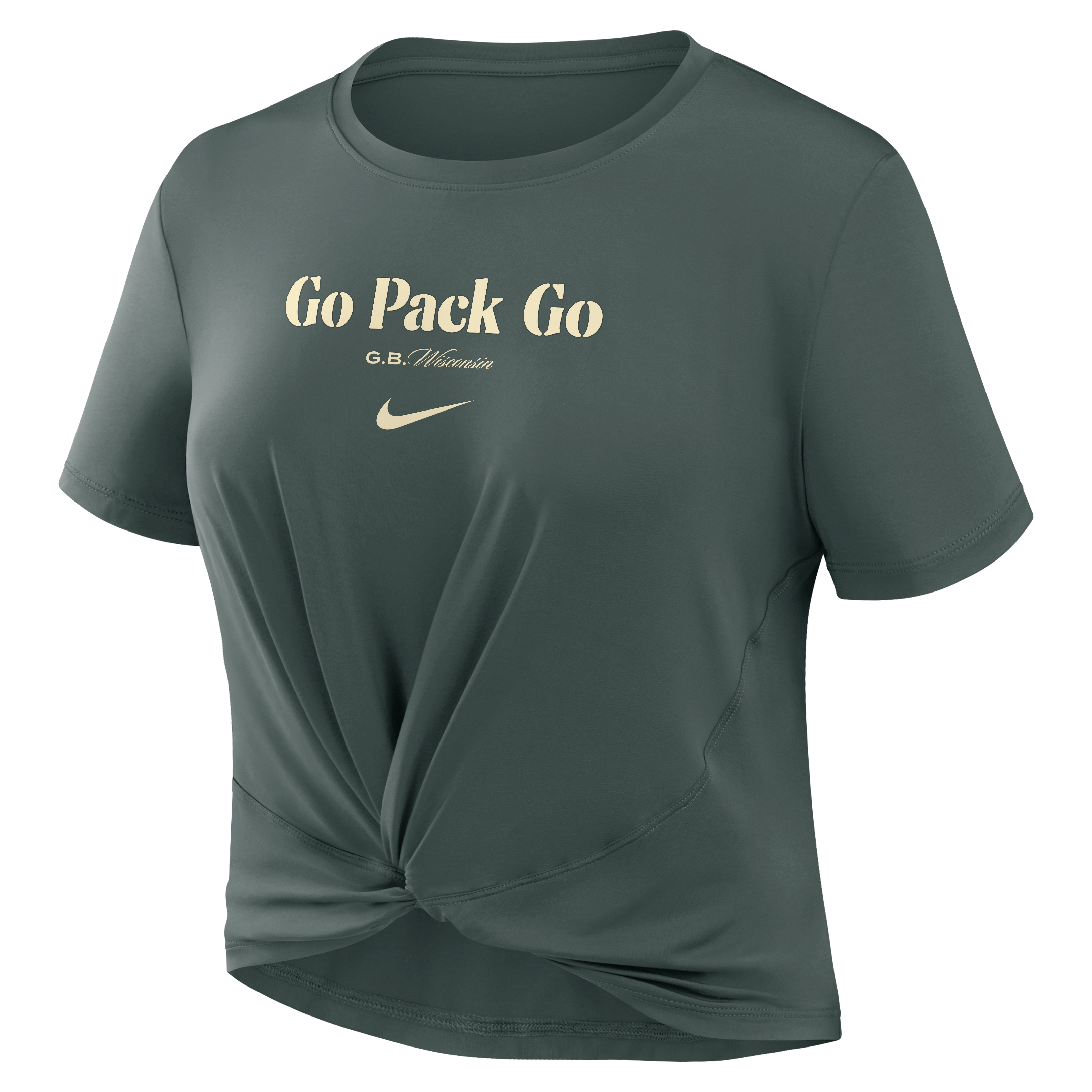 Women's Nike Green Bay Packers 2026 Rivalries Collection Classic Twist Cropped T-Shirt