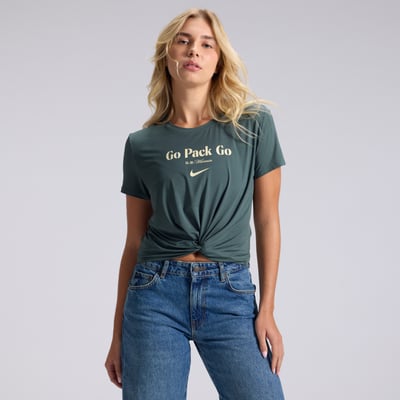  Green Bay Packers Nike Women's 2026 Rivalries Collection Classic Twist Cropped T-Shirt - Green