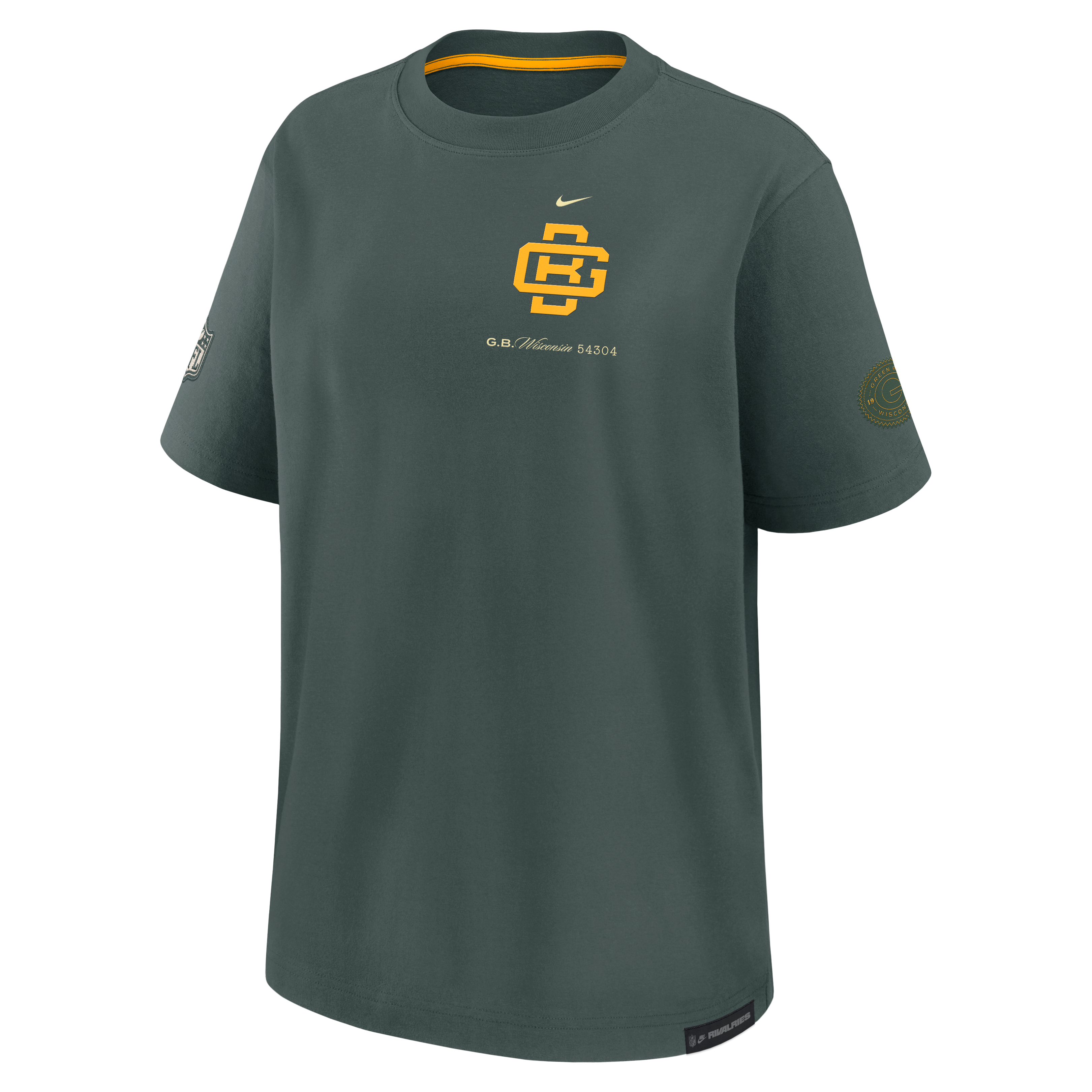 T-shirt boyfriend ample Nike Green Bay Packers Collection 2026 pour femme