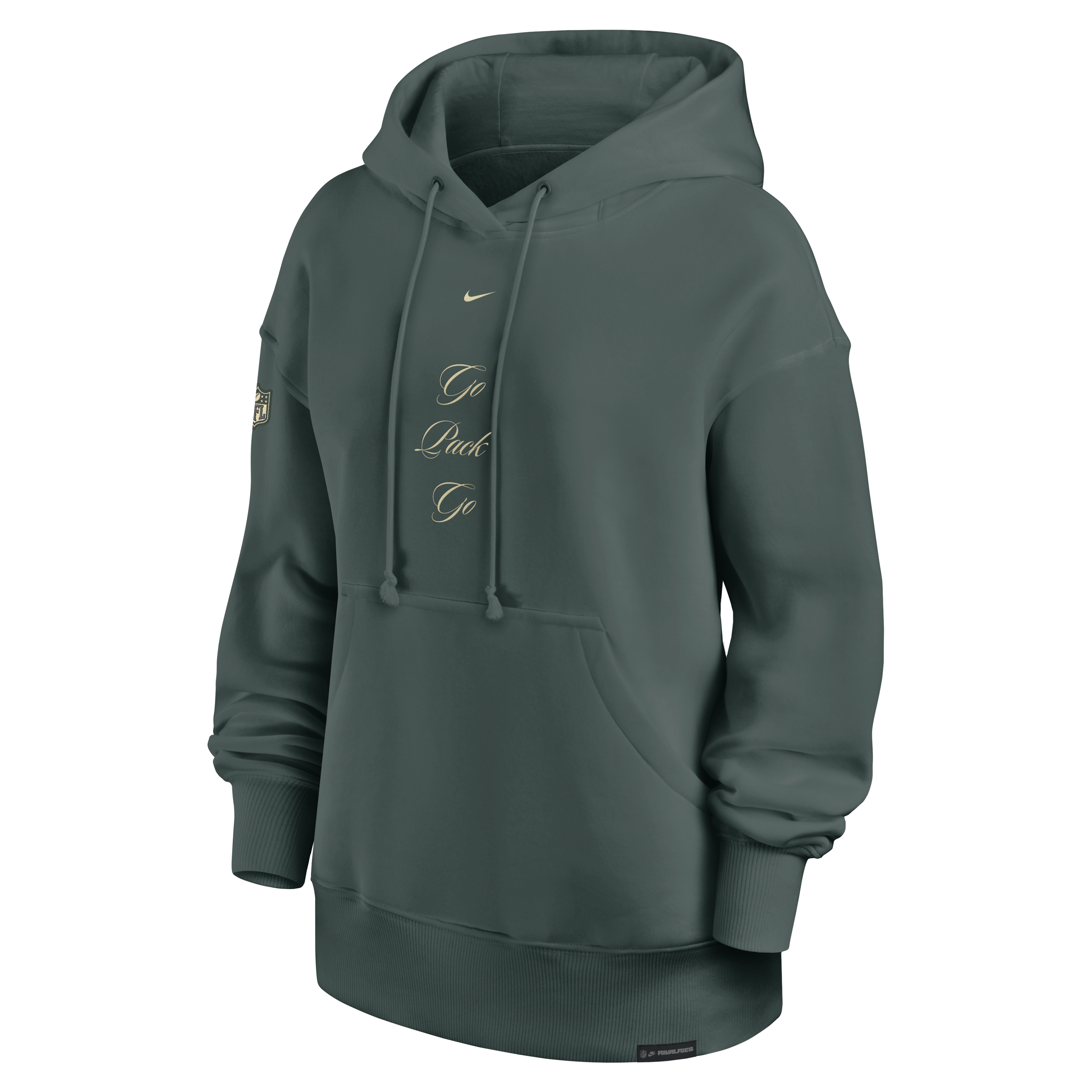 Sweat à capuche oversize Nike Green Bay Packers Collection 2026 Rivalries pour femme