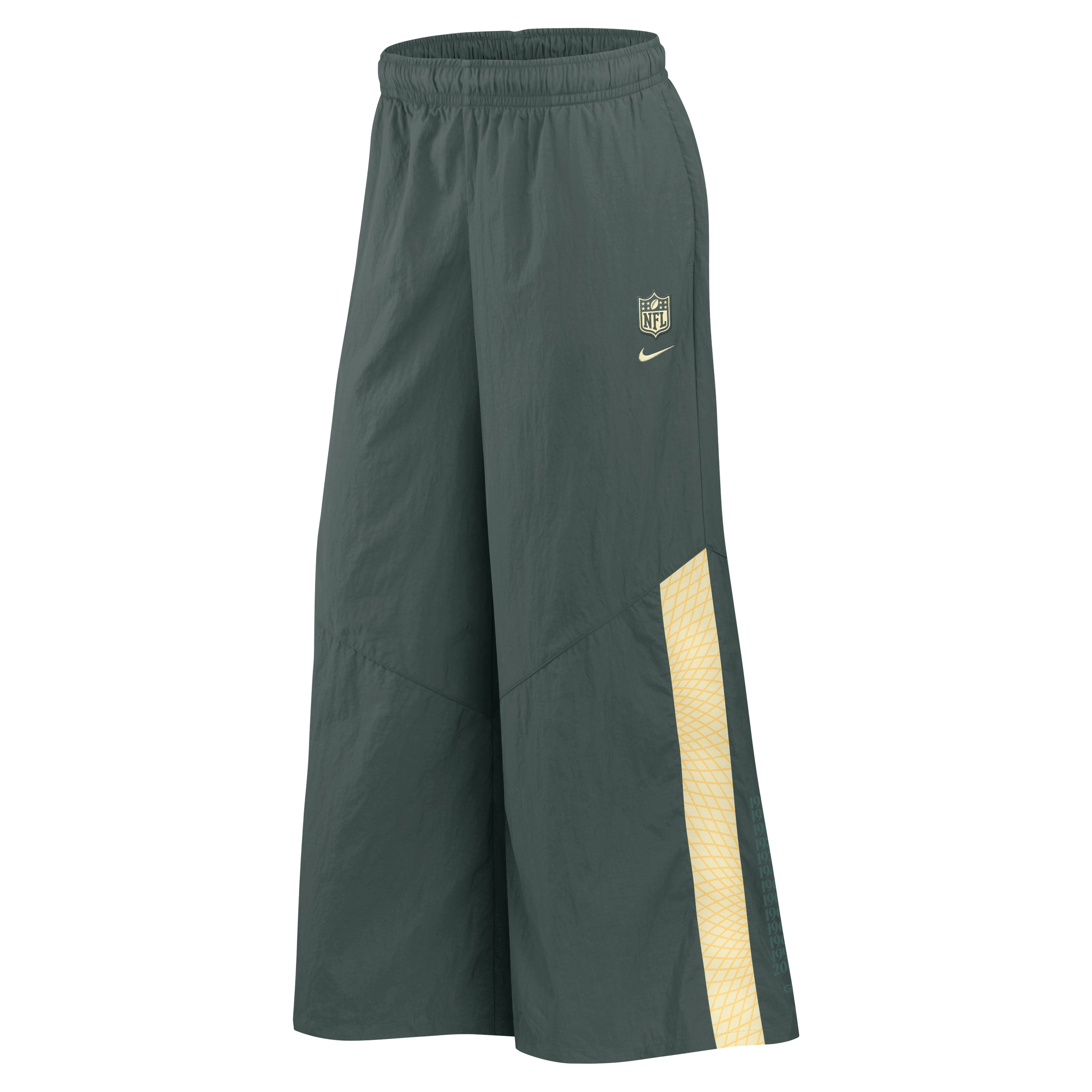 Pantalon tissé à jambes larges Nike Green Bay Packers Collection 2026 Rivalries pour femme