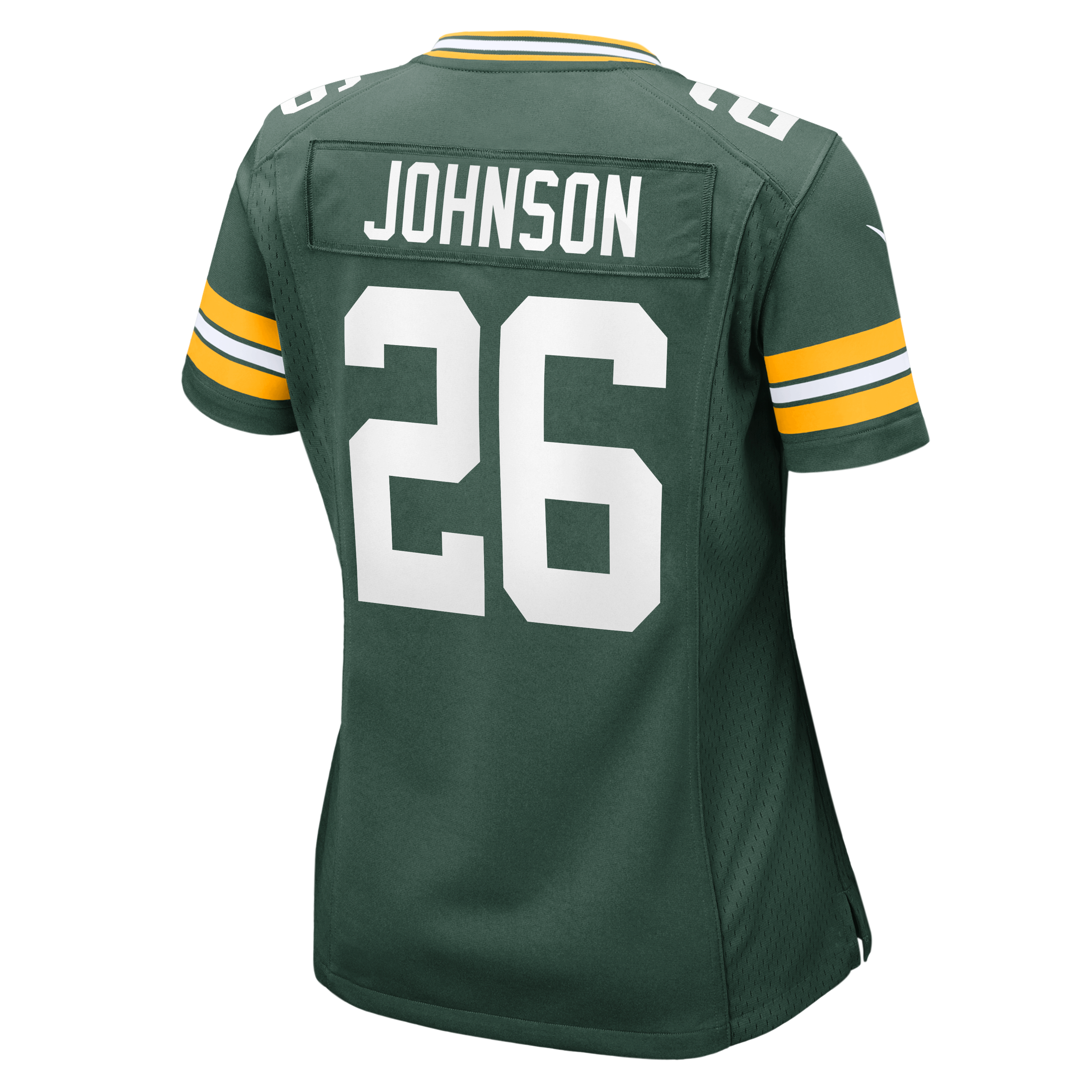 Maillot de match Nike Kaleb Johnson vert des Green Bay Packers pour femmes