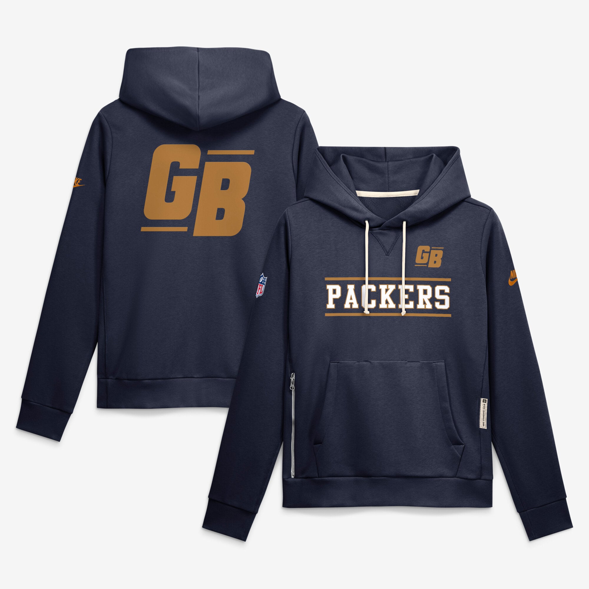 Sweat à capuche Nike Dri-FIT alternatif Green Bay Packers Sideline Standard Issue bleu marine pour femme