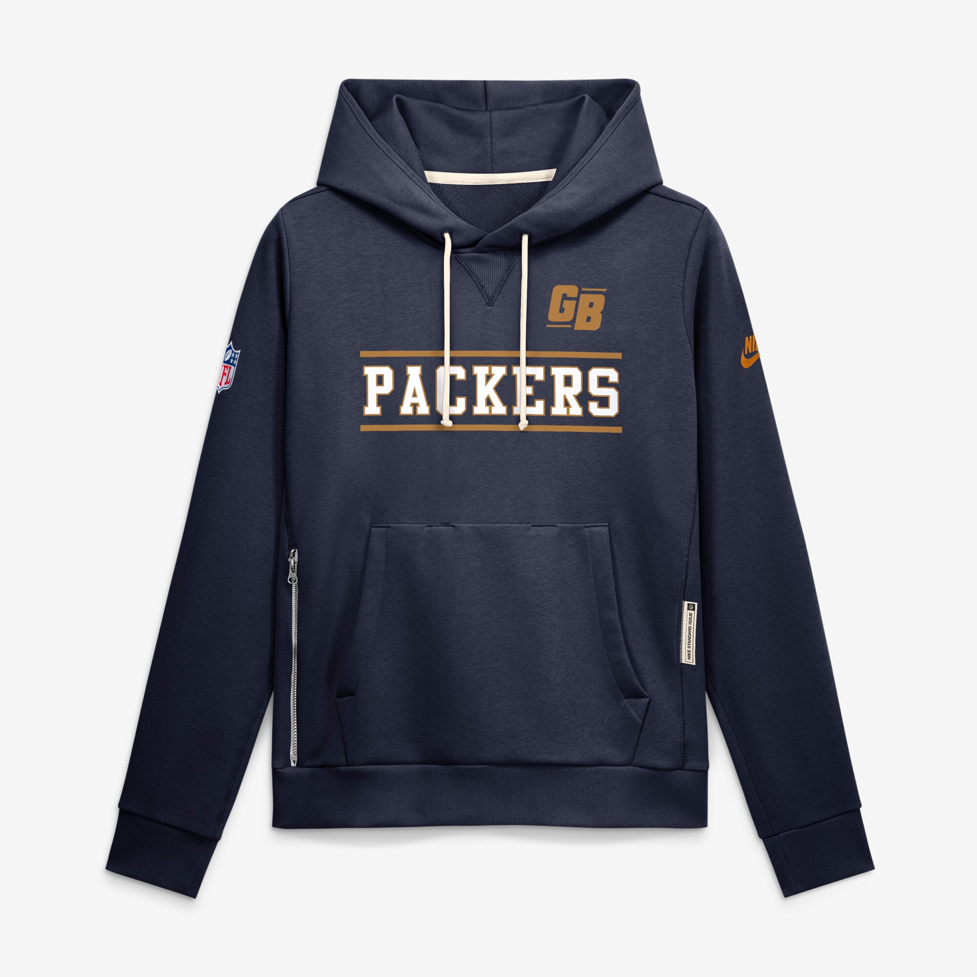 Sweat à capuche Nike Dri-FIT alternatif Green Bay Packers Sideline Standard Issue bleu marine pour femme