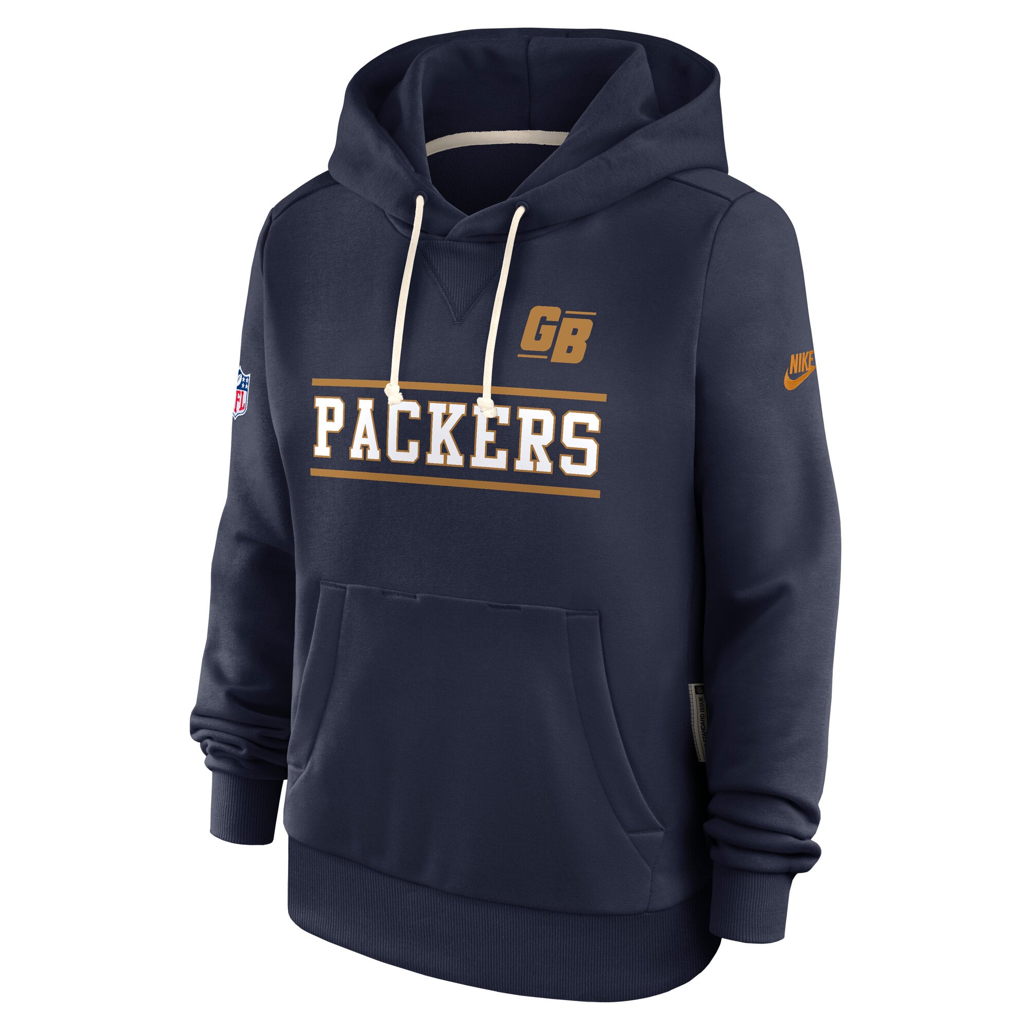 Sweat à capuche Nike Dri-FIT alternatif Green Bay Packers Sideline Standard Issue bleu marine pour femme