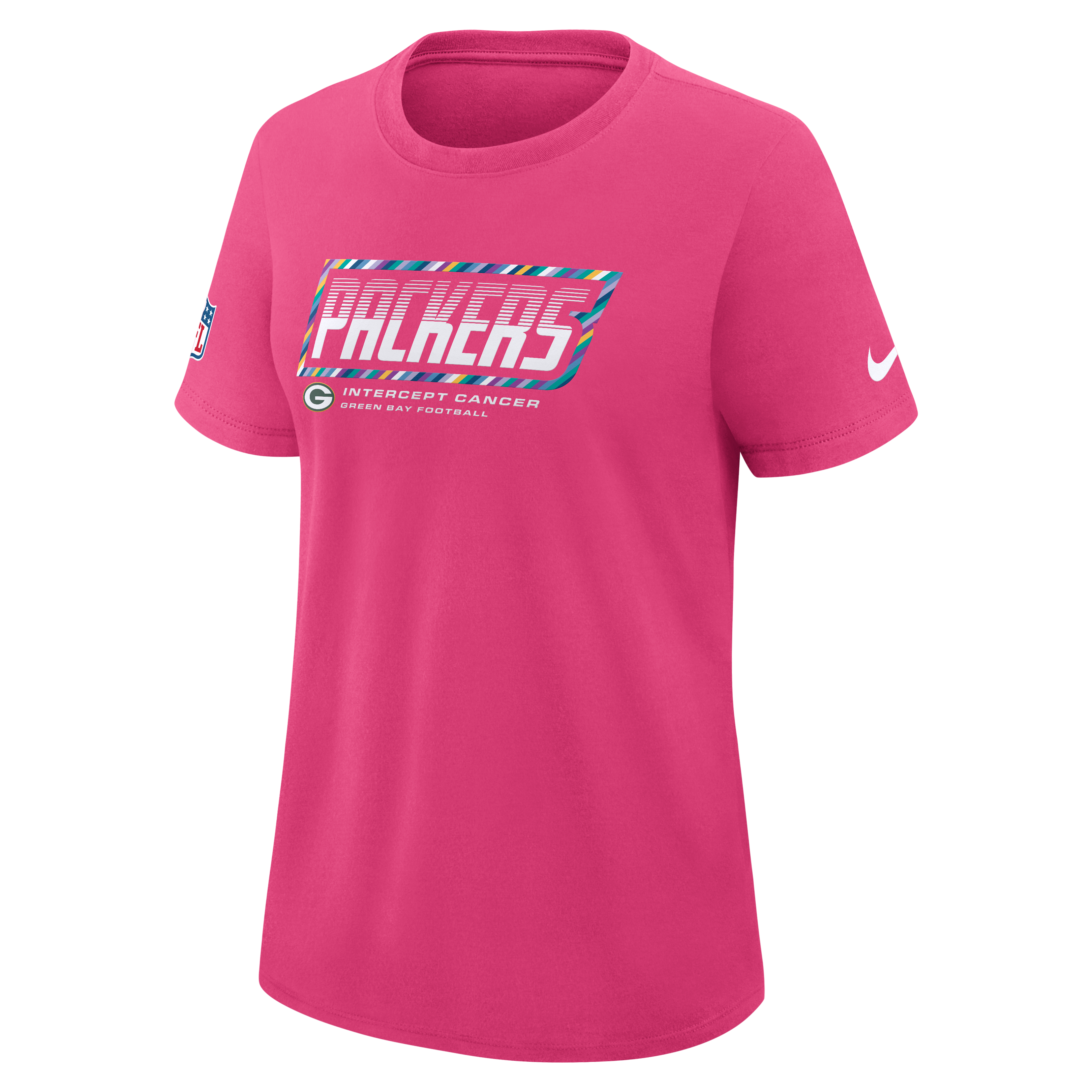 Women's Nike Pink Green Bay Packers 2026 NFL Crucial Catch Tri-Blend Dri-FIT T-Shirt