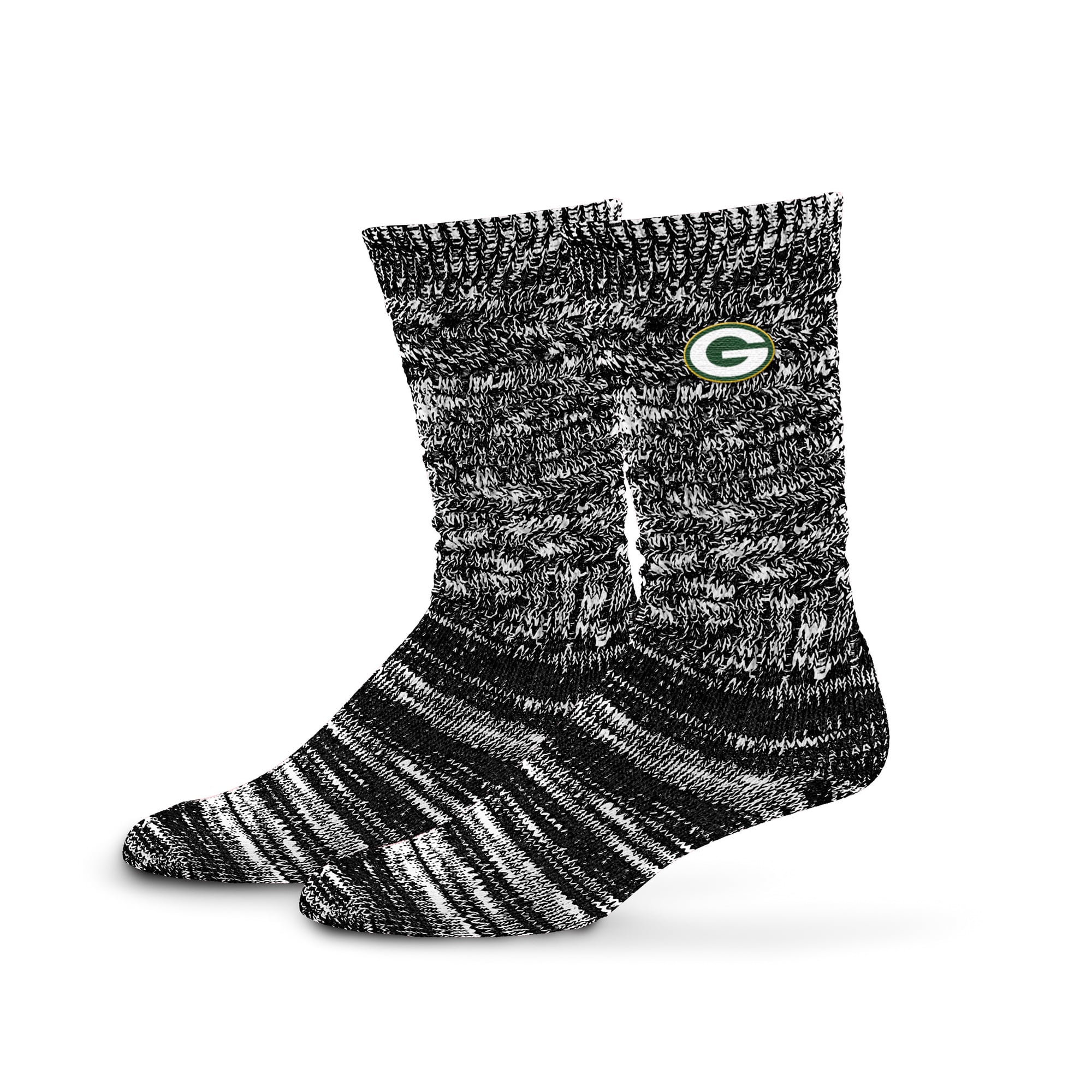 Chaussettes boyfriend texturées noires à compression PRO pour femmes Green Bay Packers