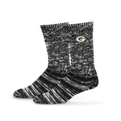 Green Bay Packers PRO Compression Women's Slouchy Slub Textured Boyfriend Socks - Black
