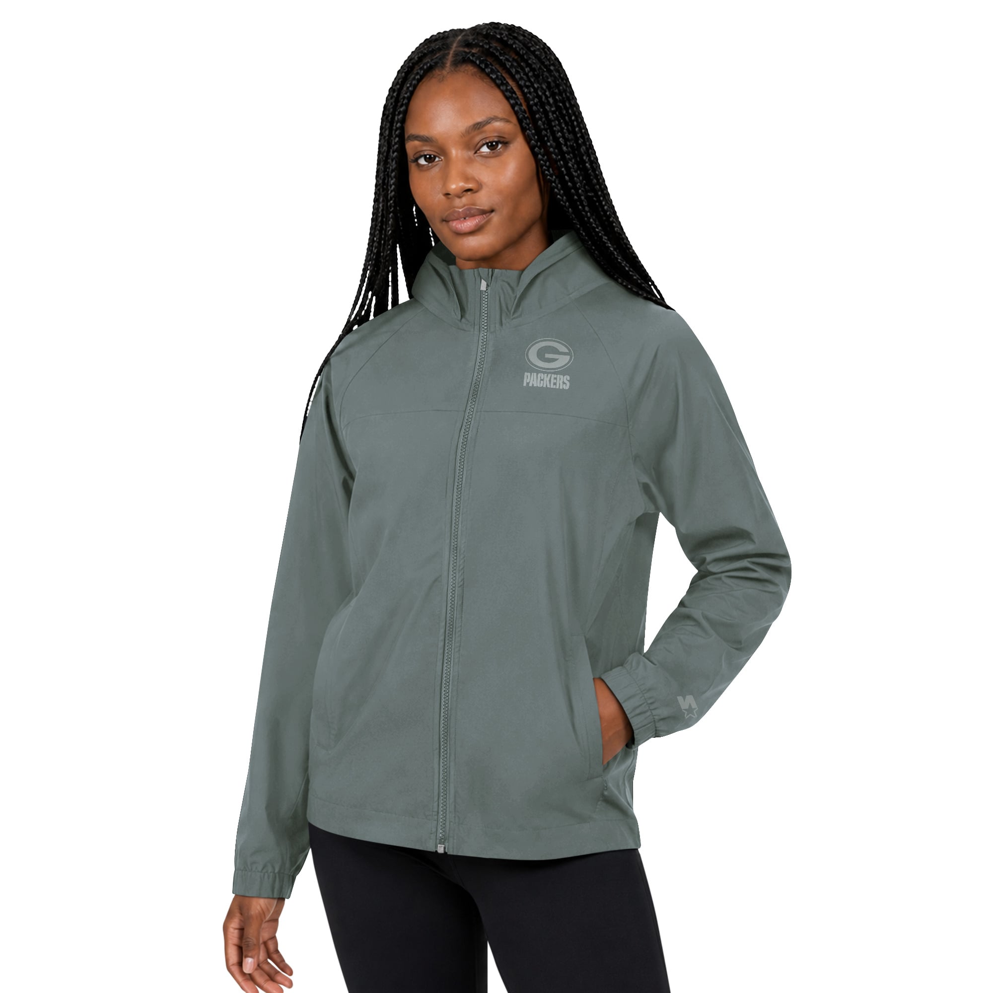 Veste raglan légère à fermeture éclair intégrale Starter Green Bay Packers pour femme