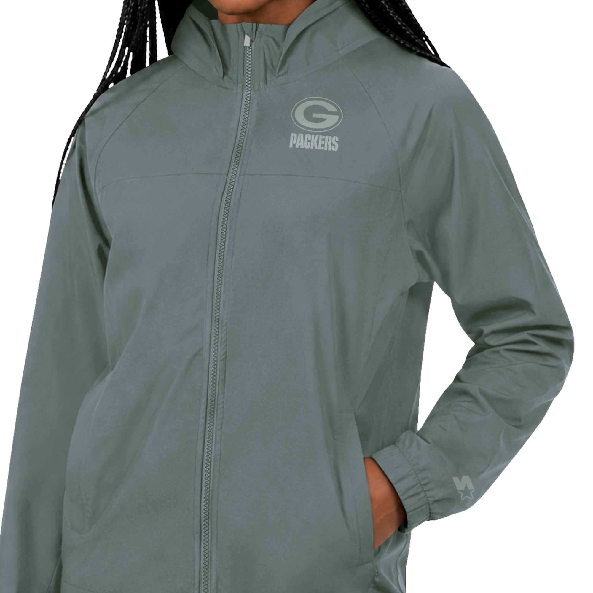 Veste raglan légère à fermeture éclair intégrale Starter Green Bay Packers pour femme