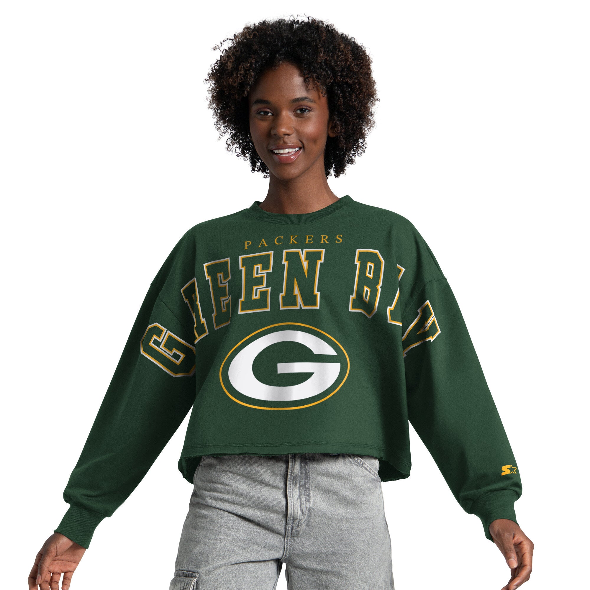Sweat-shirt court Starter Green Bay Packers pour femmes