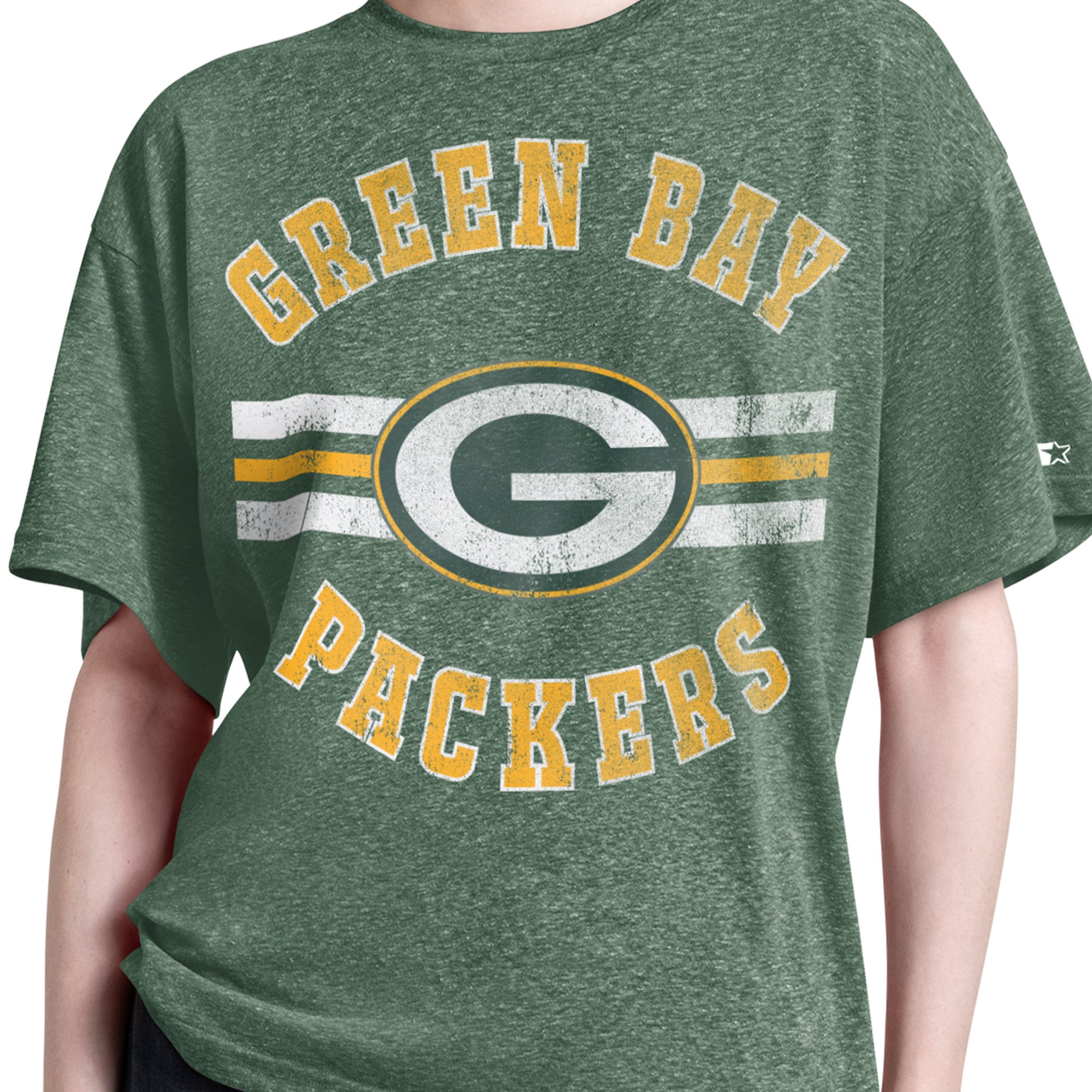 T-shirt Starter Green Bay Packers Jump Shot Boyfriend Tri-Blend pour femme
