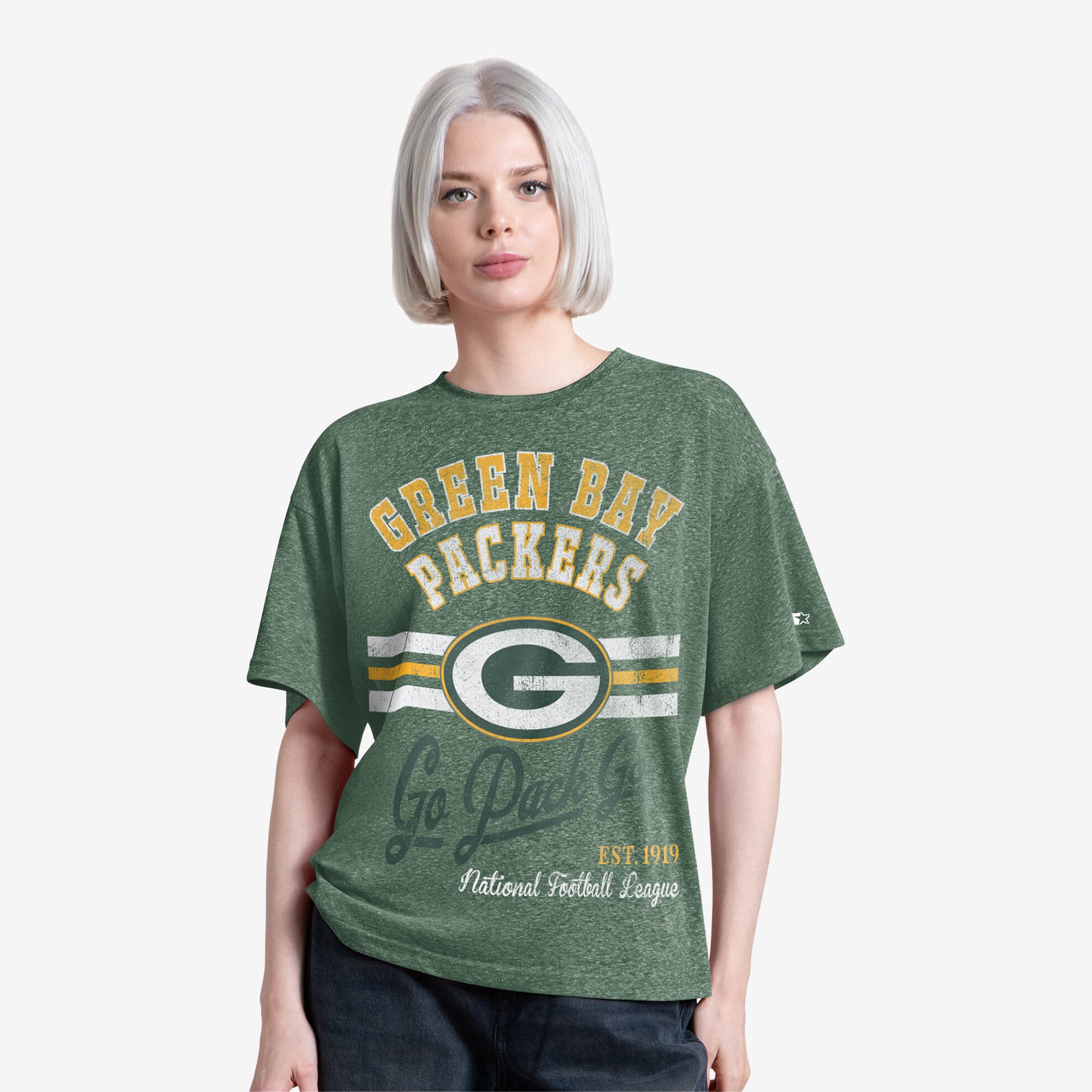 T-shirt Starter Green Bay Packers Jump Shot pour femmes