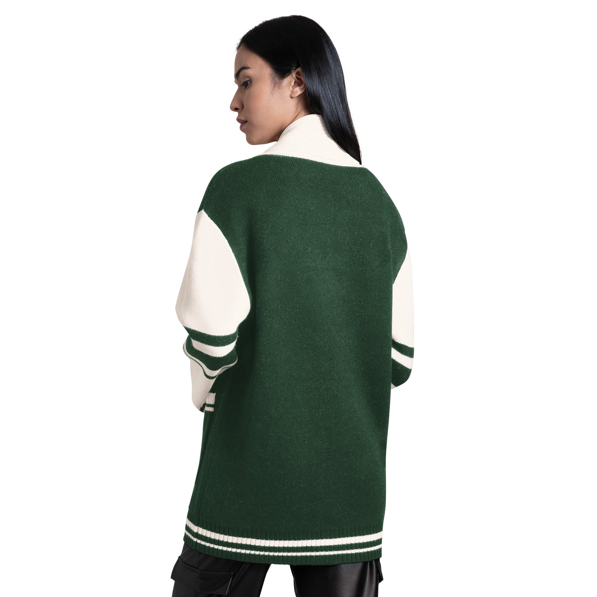 Gilet boutonné à col châle Starter Green Bay Packers Strike Zone pour femme