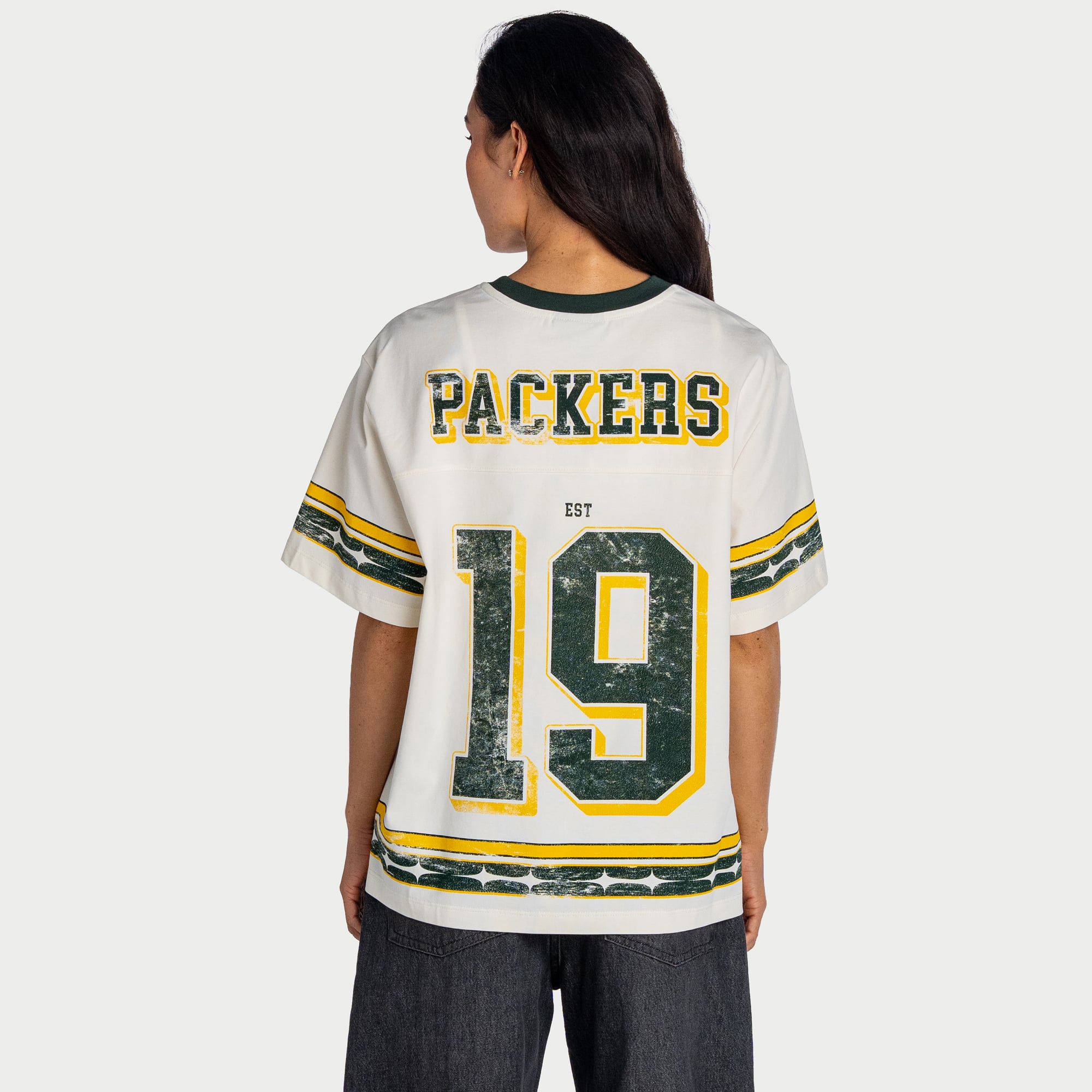 T-shirt boyfriend oversize crème Green Bay Packers pour femme de The Wild Collective