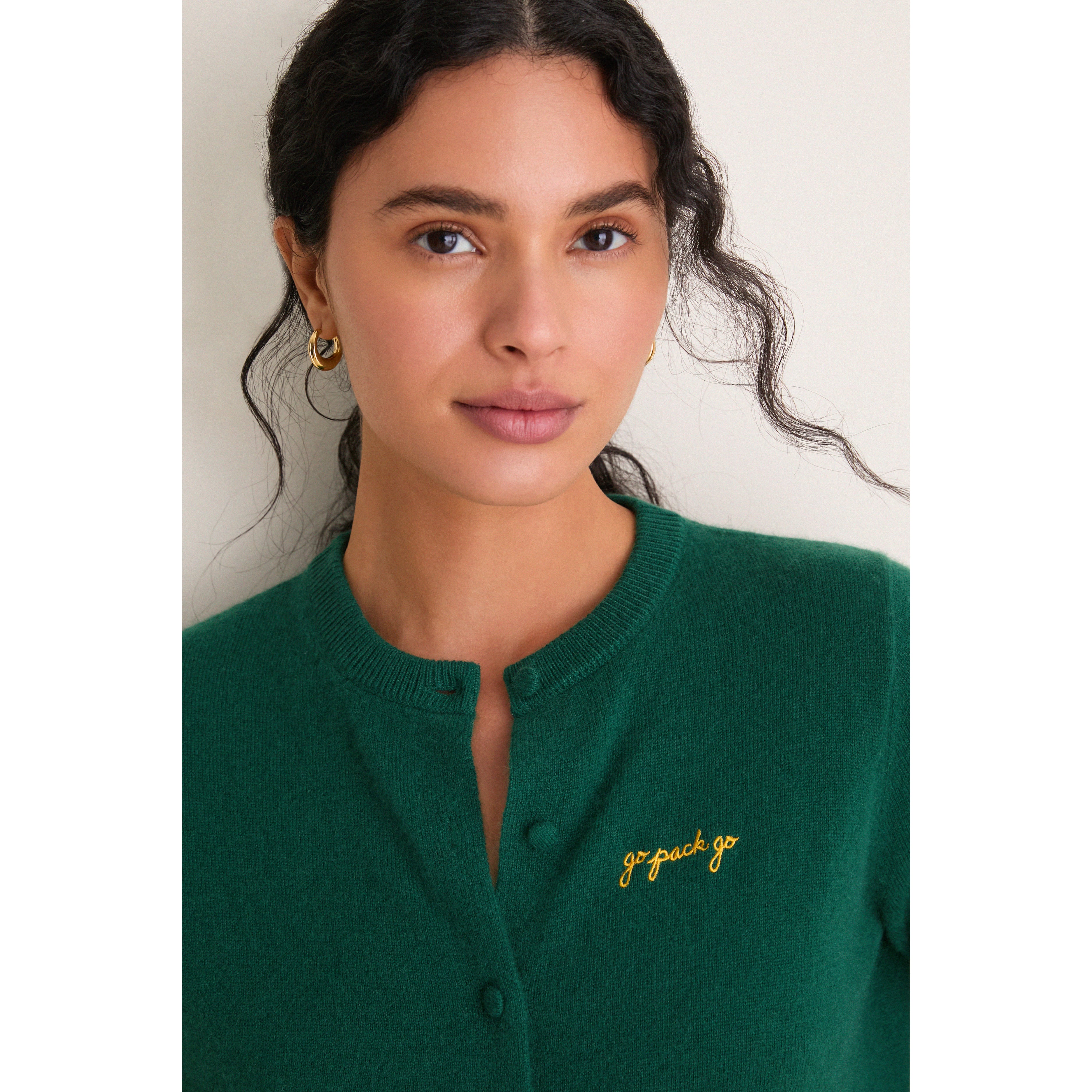 Gilet en cachemire à boutons Tuckernuck vert Green Bay Packers pour femme