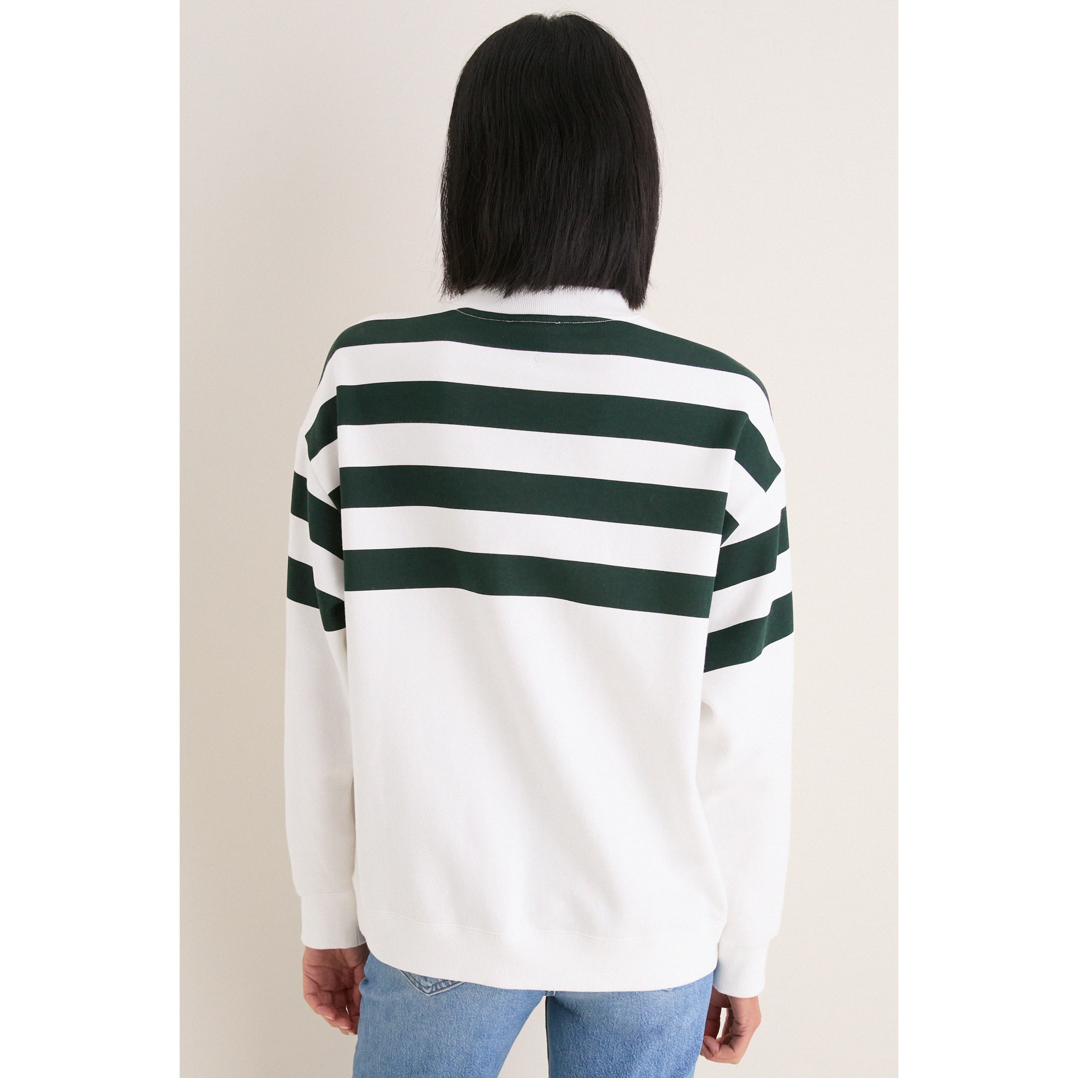 Sweat-shirt rayé blanc et vert Tuckernuck pour femme, Green Bay Packers