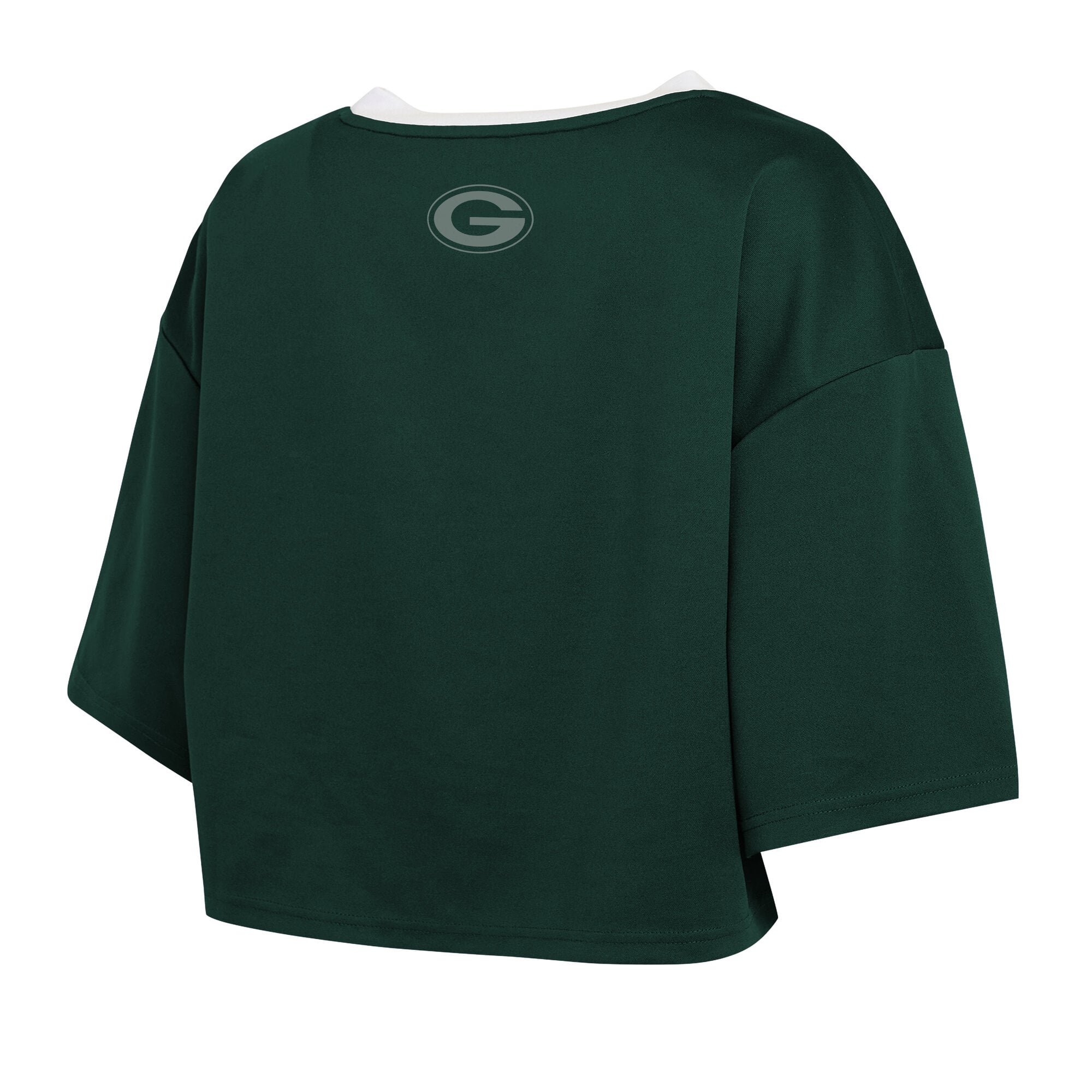 Women's WEAR by Erin Andrews Green Bay Packers Cropped V-Neck Jersey T-Shirt