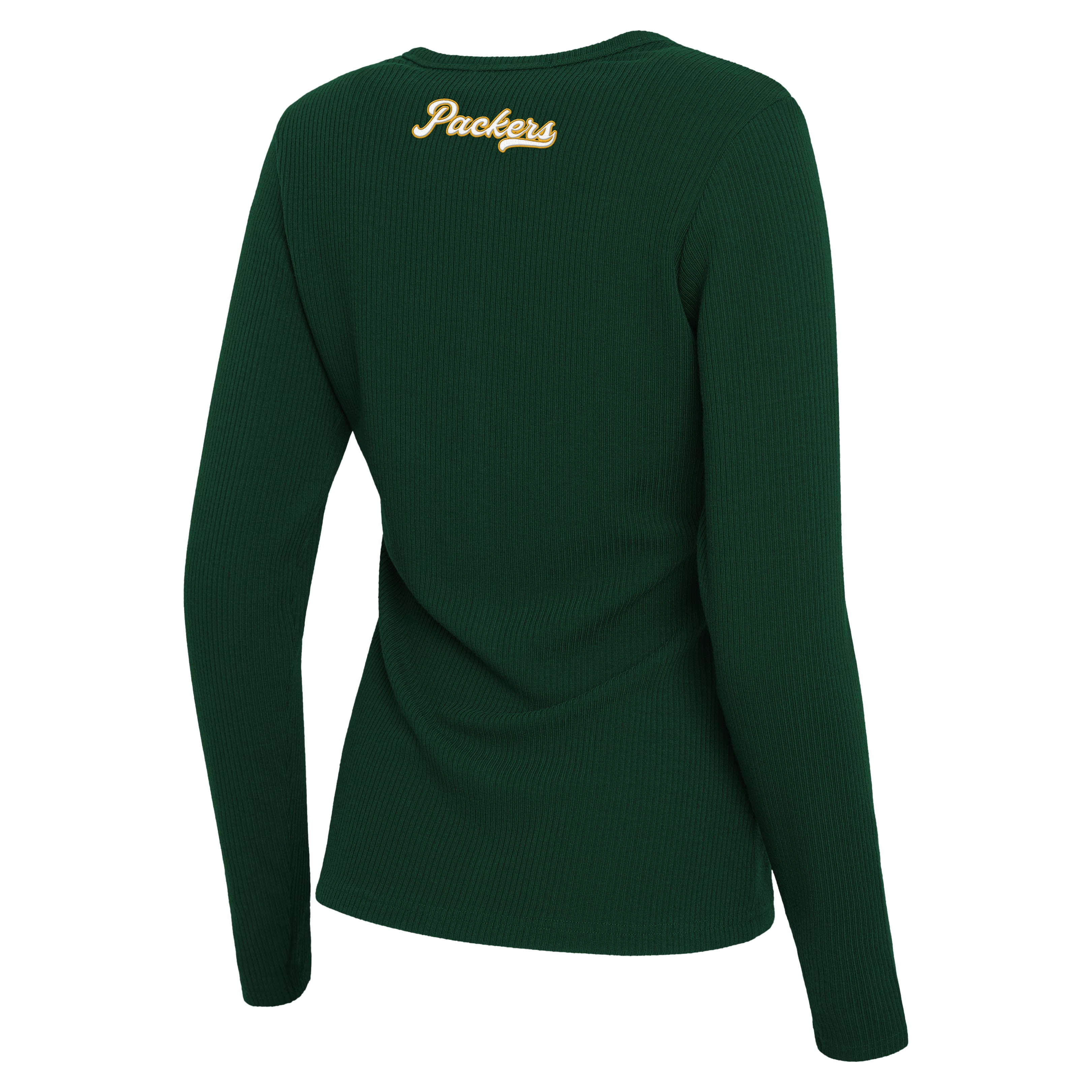 Women's WEAR by Erin Andrews Green Bay Packers Ribbed Full-Button Cardigan Sweater