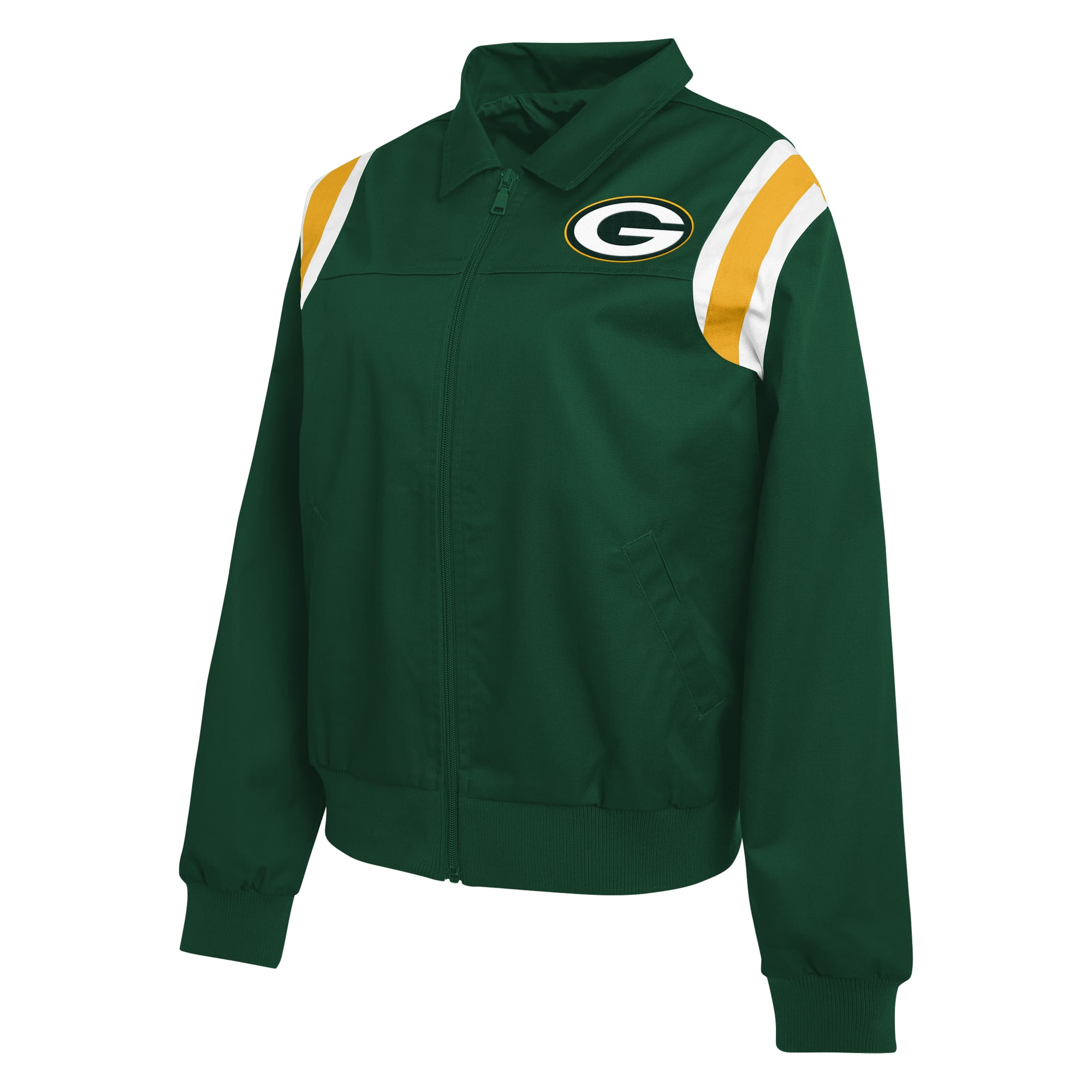 Veste zippée intégrale en sergé à rayures sur les épaules, style Green Bay Packers, par WEAR by Erin Andrews, pour femme