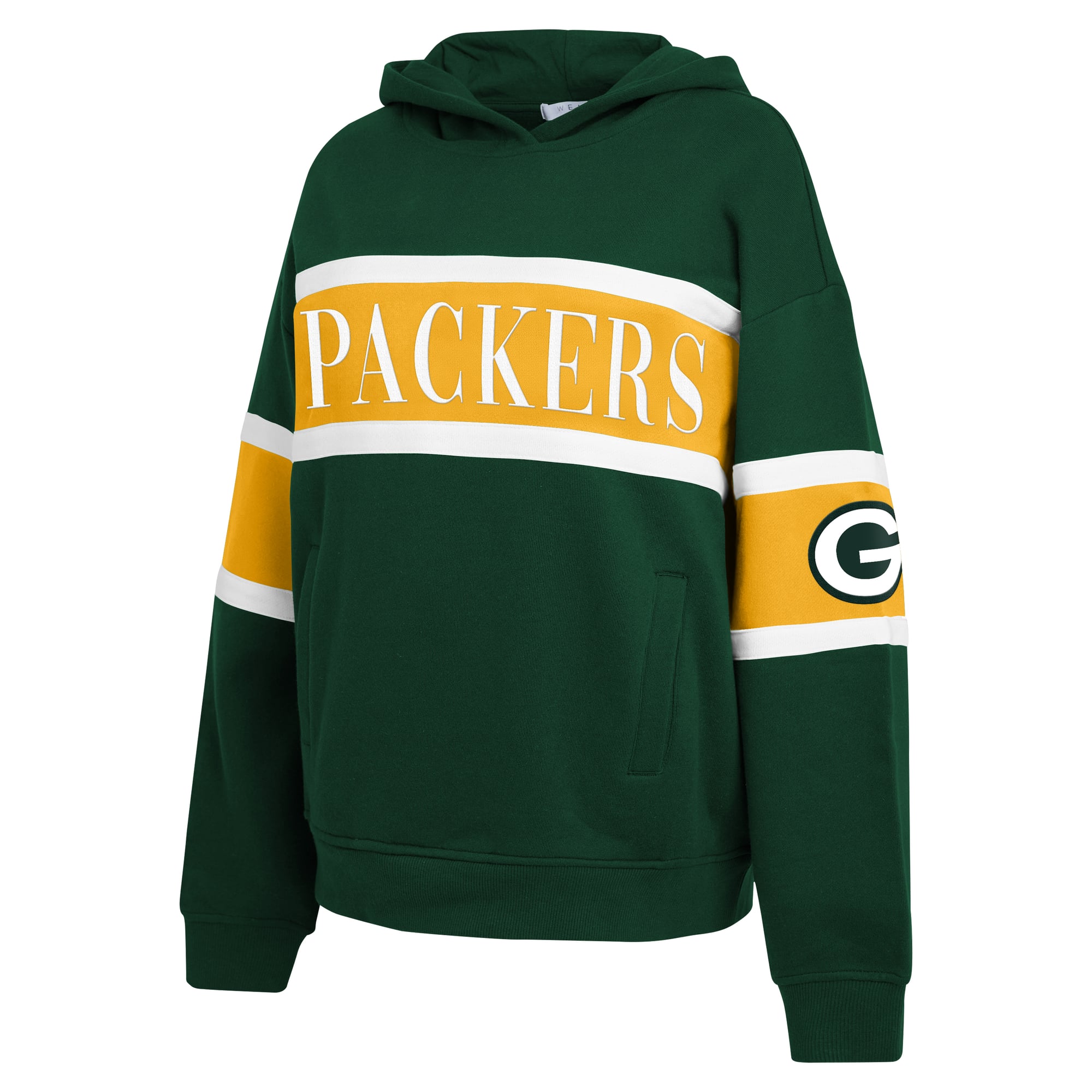 Sweat à capuche rayé vert Green Bay Packers pour femmes de la marque WEAR by Erin Andrews