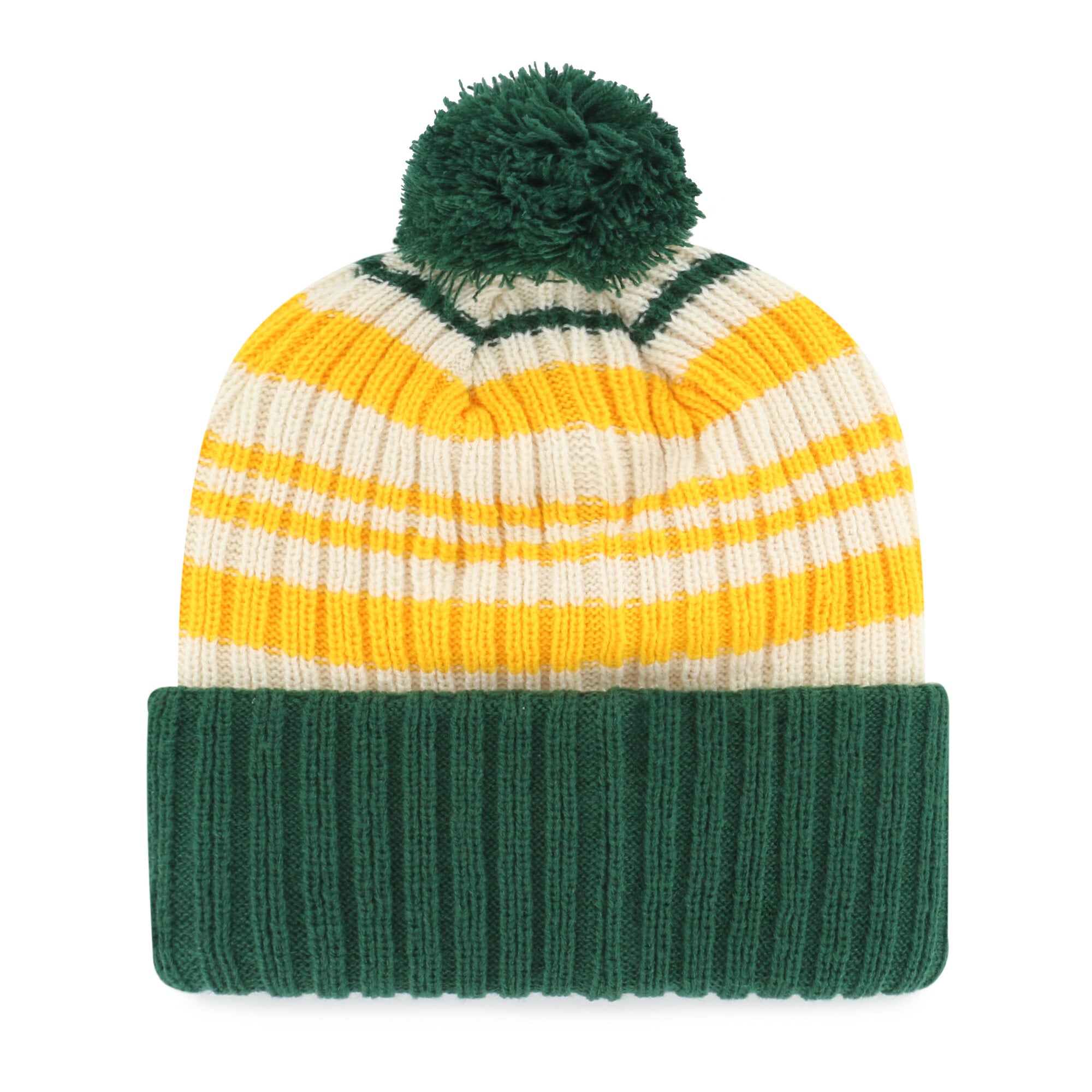 Bonnet tricoté à revers Snow Fort des Green Bay Packers, modèle 47, avec pompon