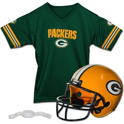 Green Bay Packers Franklin Sports Youth NFL Deluxe Helmet & Jersey Set - Green
