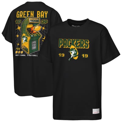  Green Bay Packers Mitchell & Ness Youth Retro Arcade T-Shirt - Black
