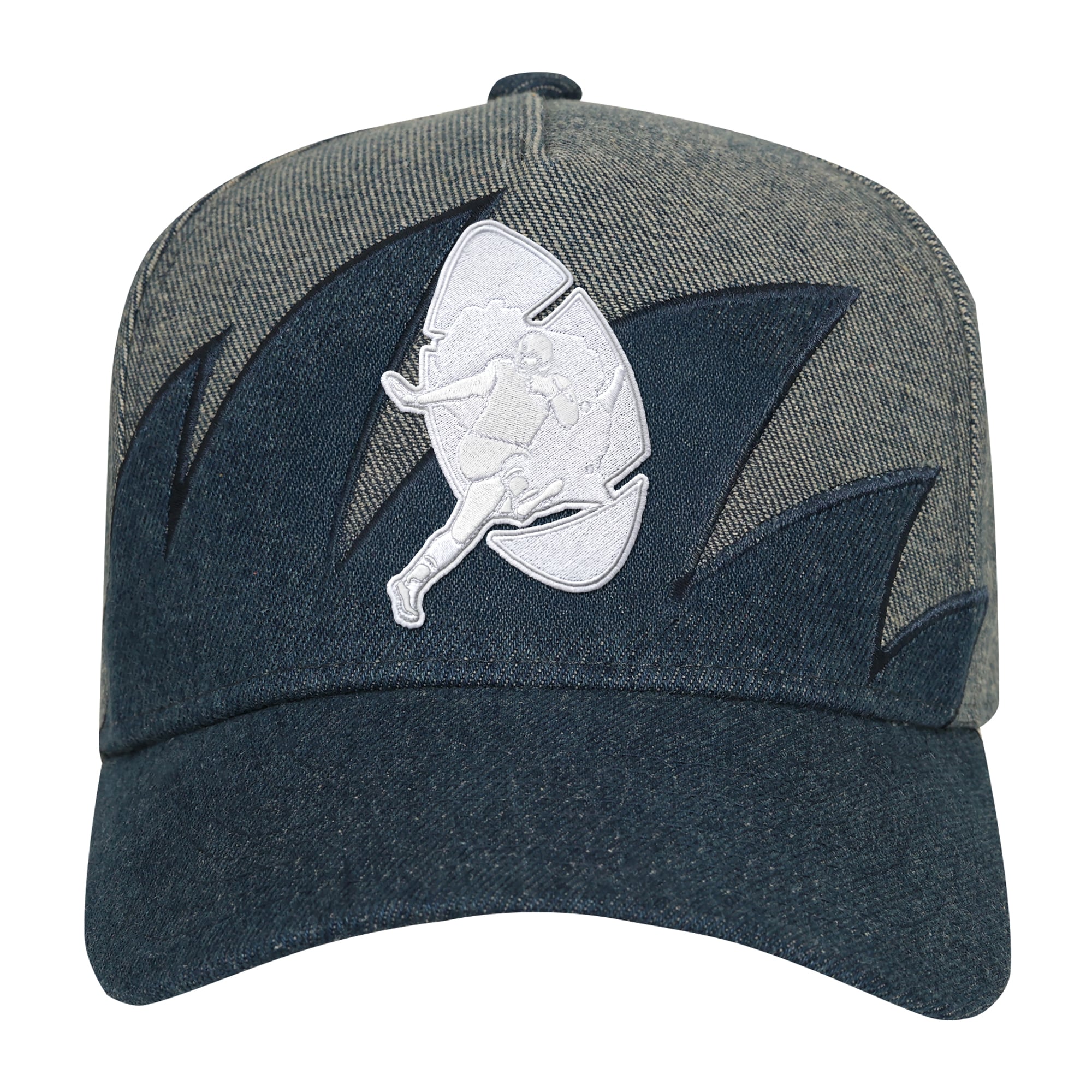 Youth Mitchell & Ness Denim Green Bay Packers Sharktooth Pro Pinch Snapback Hat