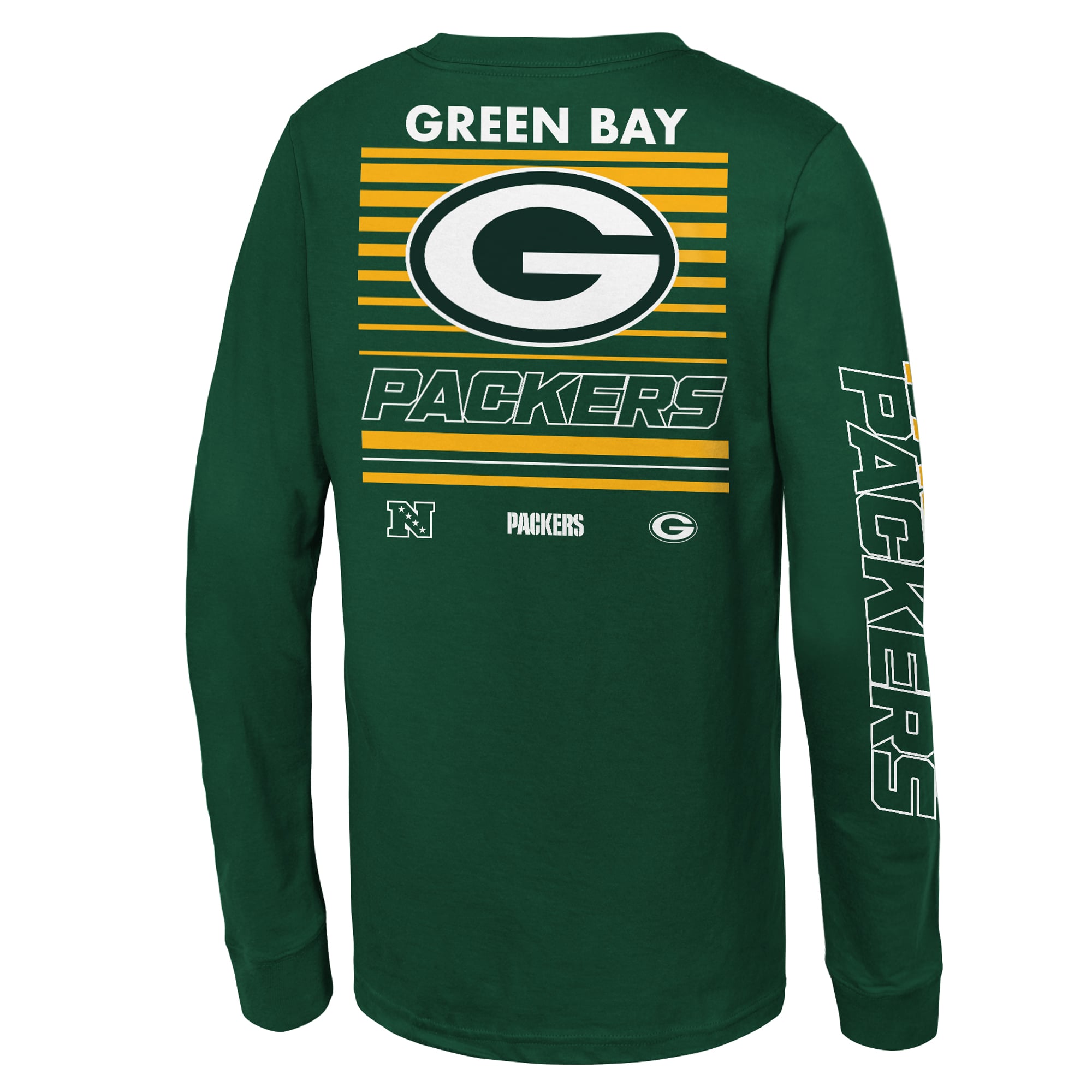 T-shirt à manches longues Mitchell & Ness Green Bay Packers Triple Play pour enfant